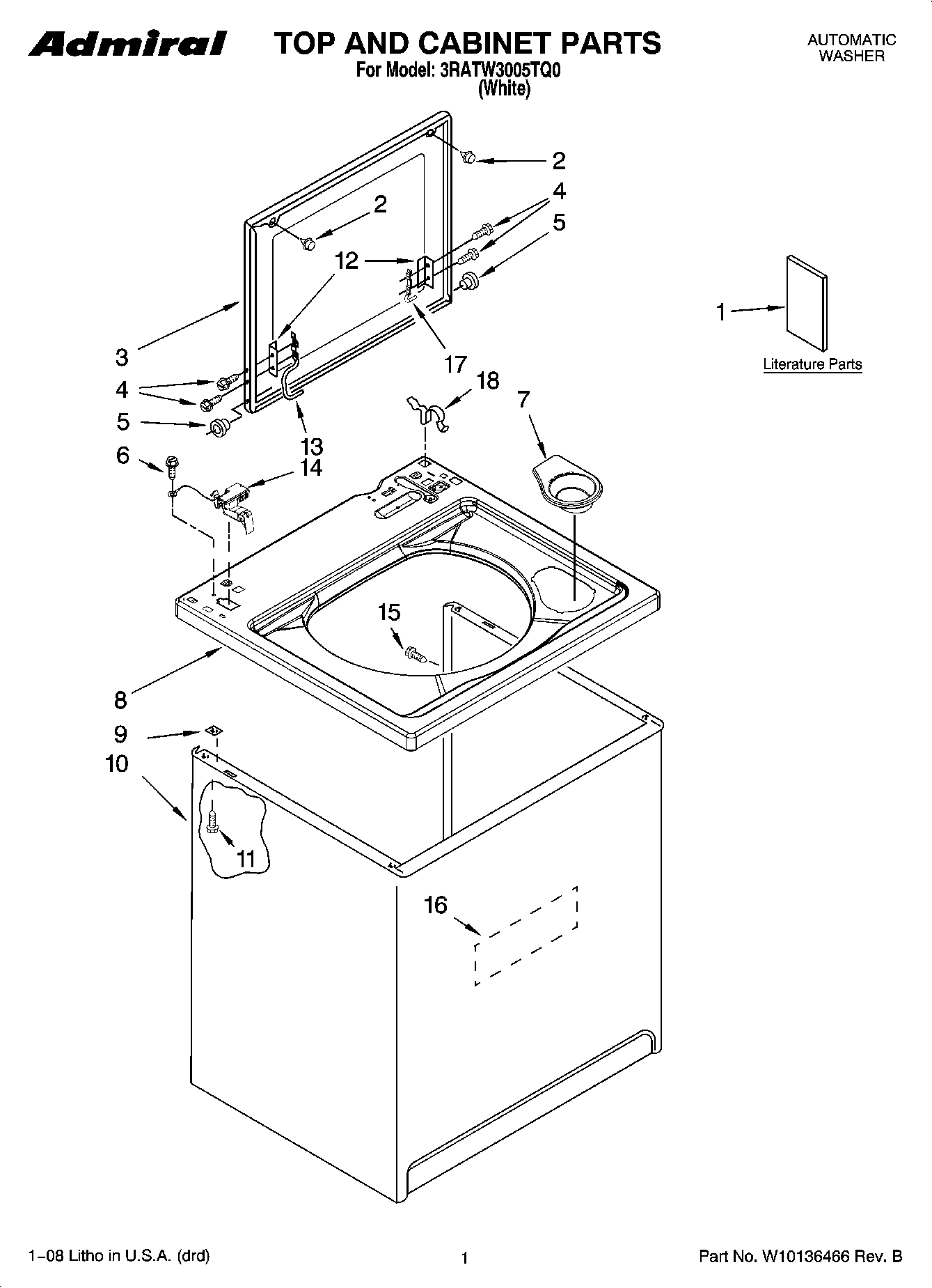 01 - TOP AND CABINET PARTS