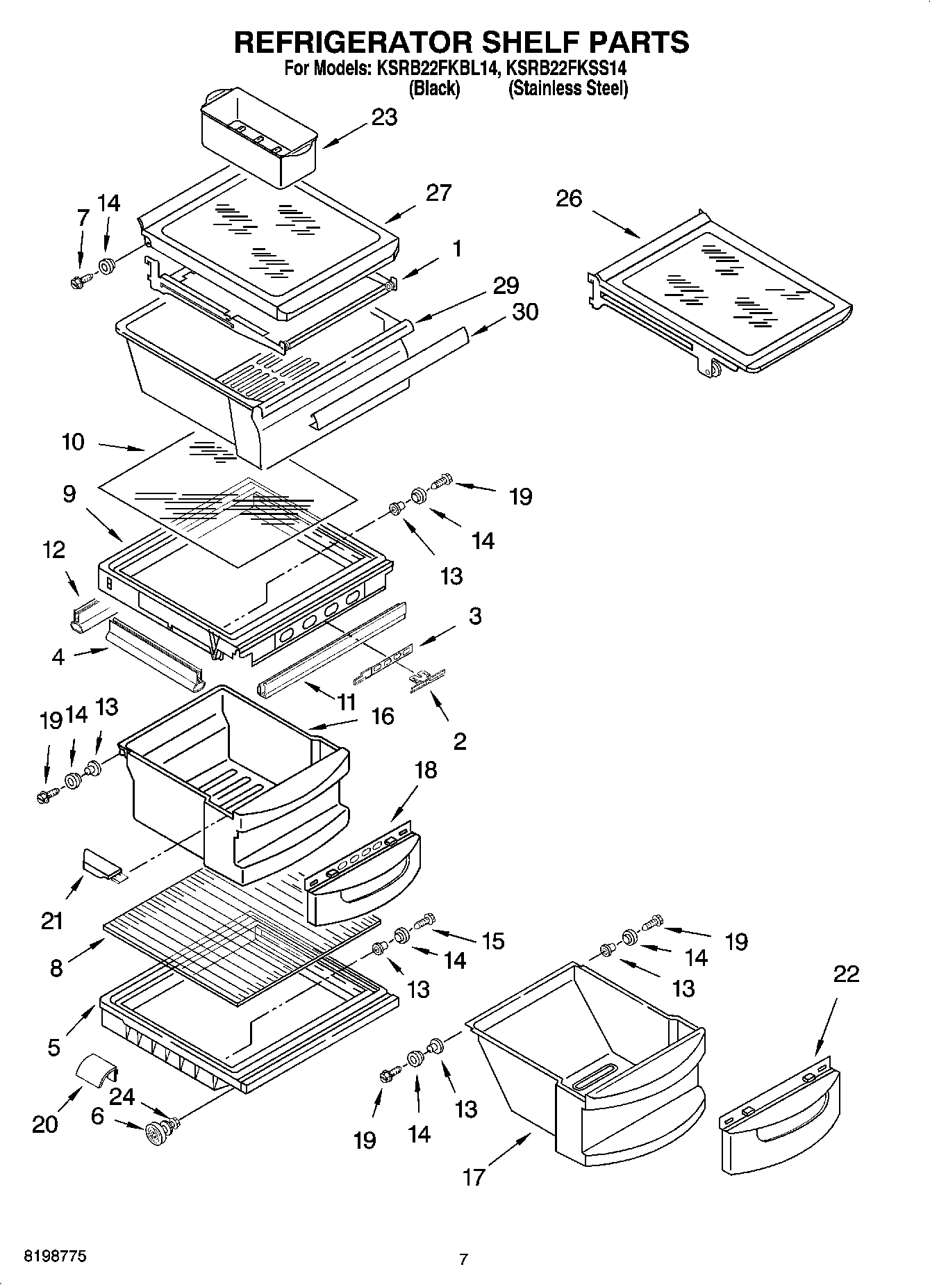 05 - REFRIGERATOR SHELF PARTS