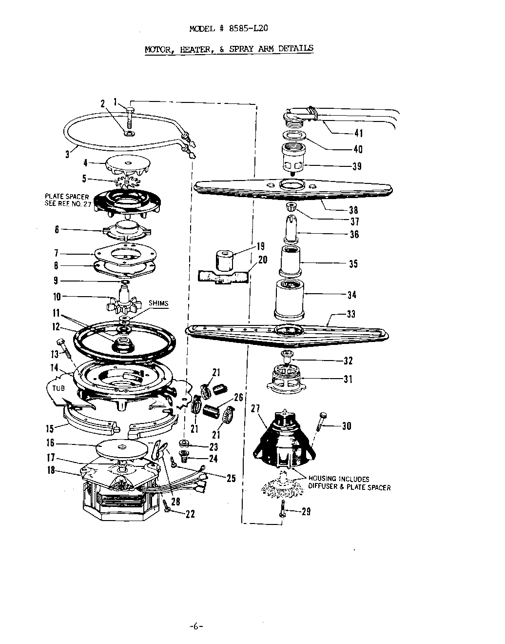 05 - MOTOR, HEATER AND SPRAY ARM