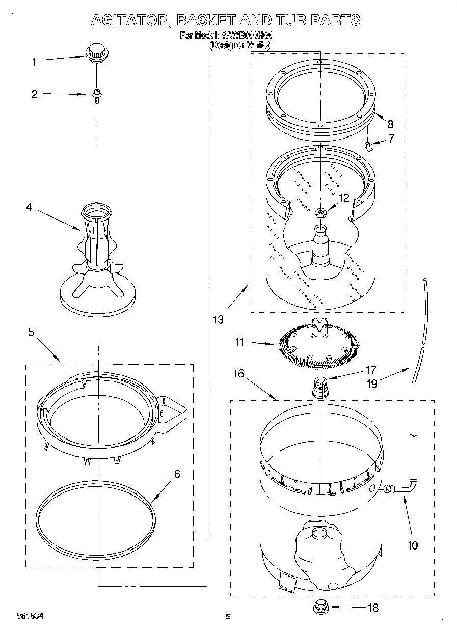 03 - AGITATOR, BASKET AND TUB