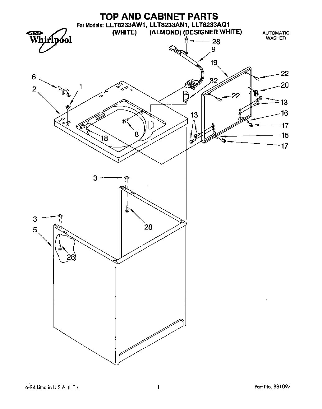 01 - TOP AND CABINET, LIT/OPTIONAL