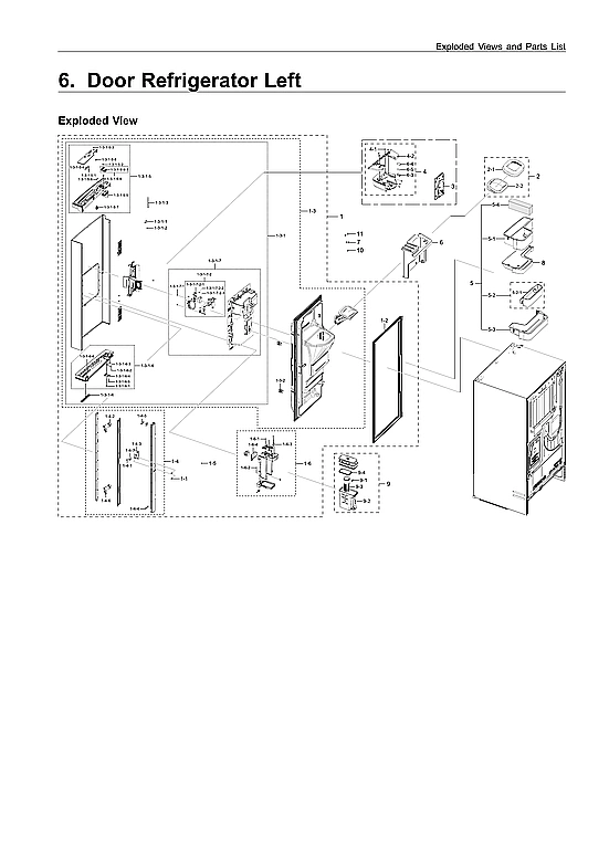 Left Refrigerator Door Parts