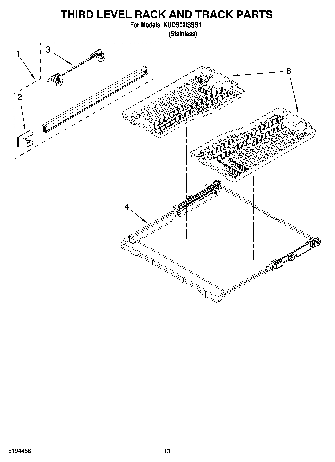10 - THIRD LEVEL RACK AND TRACK PARTS