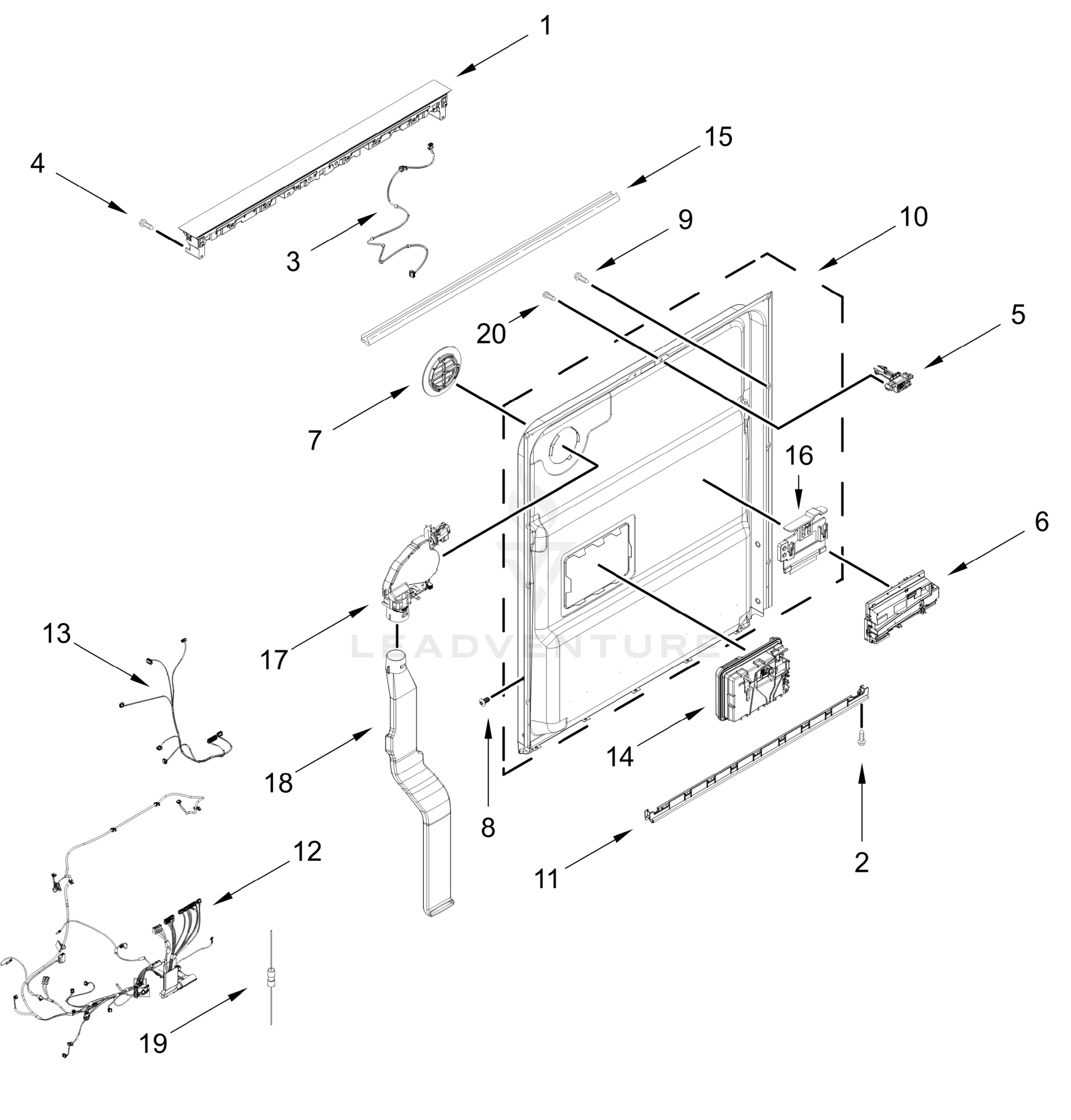 CONTROL PANEL AND INNER DOOR PARTS
