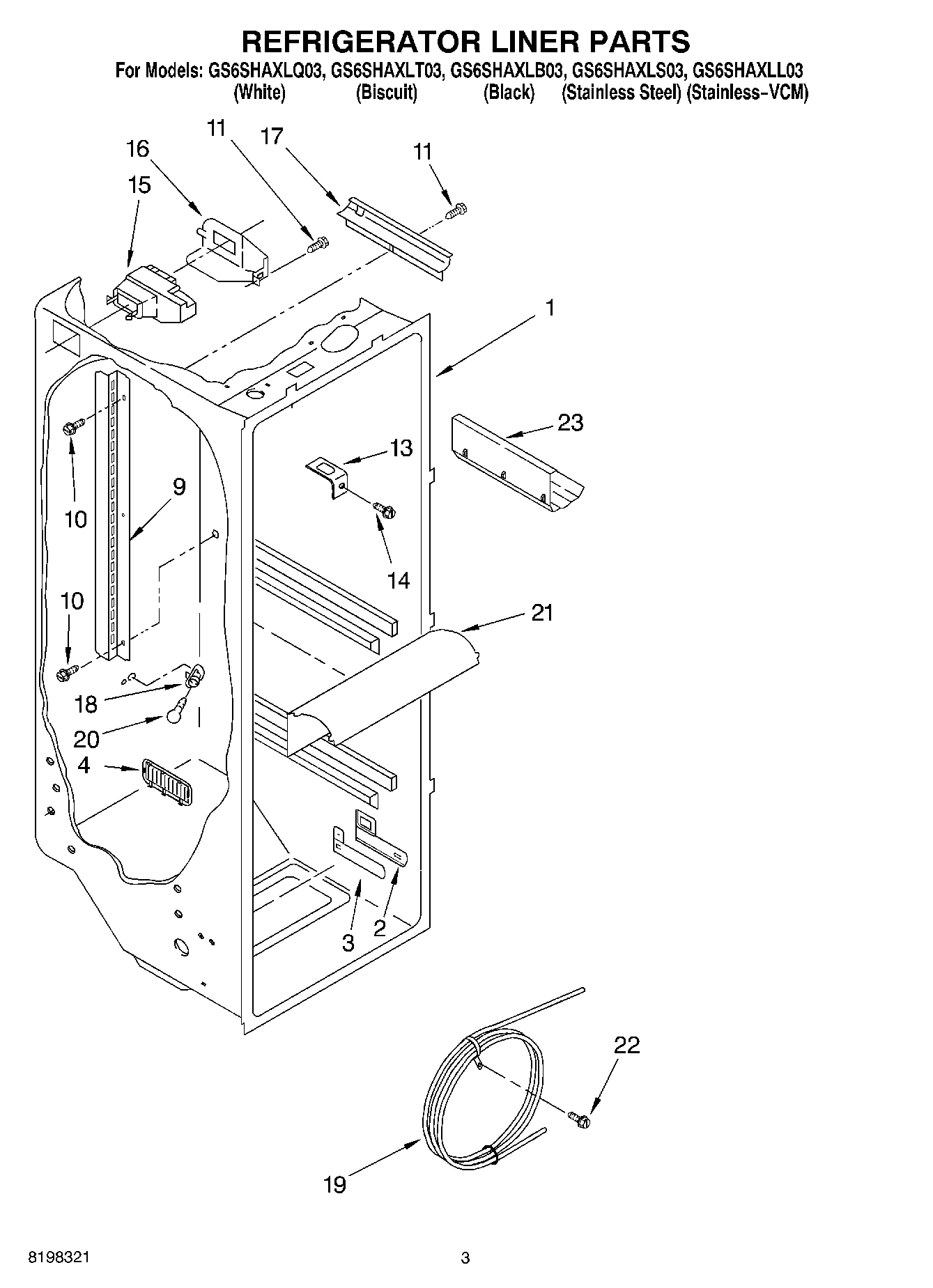 02 - REFRIGERATOR LINER PARTS