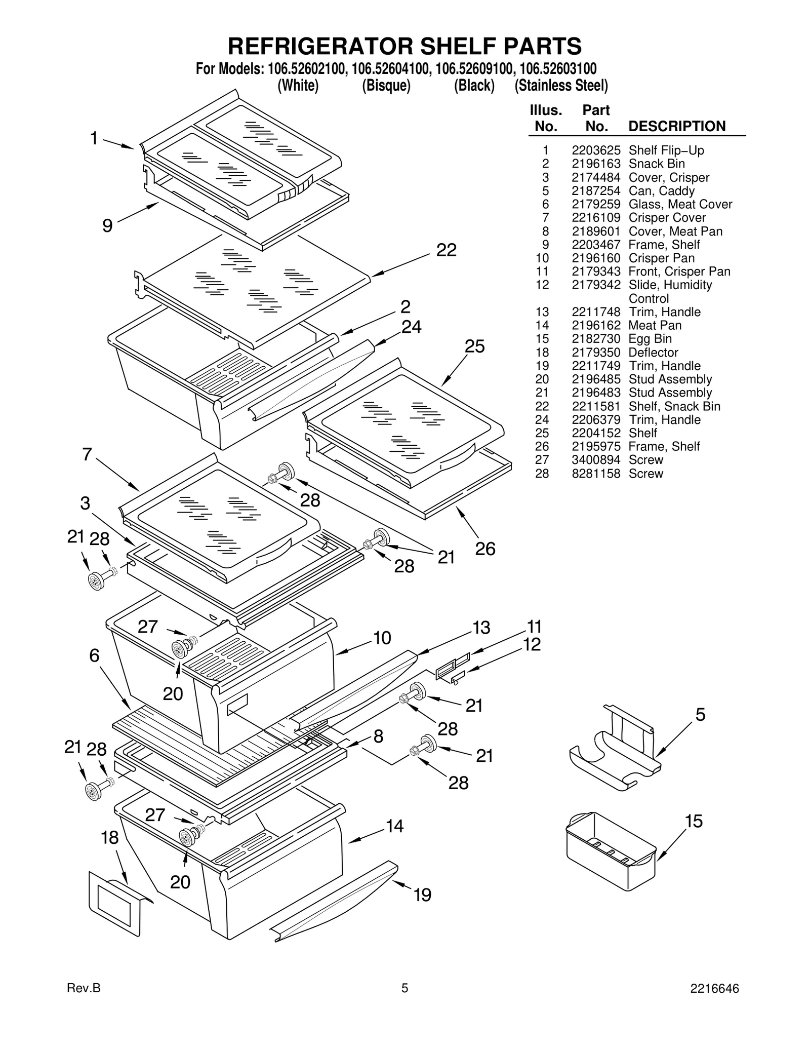 REFRIGERATOR SHELF PARTS