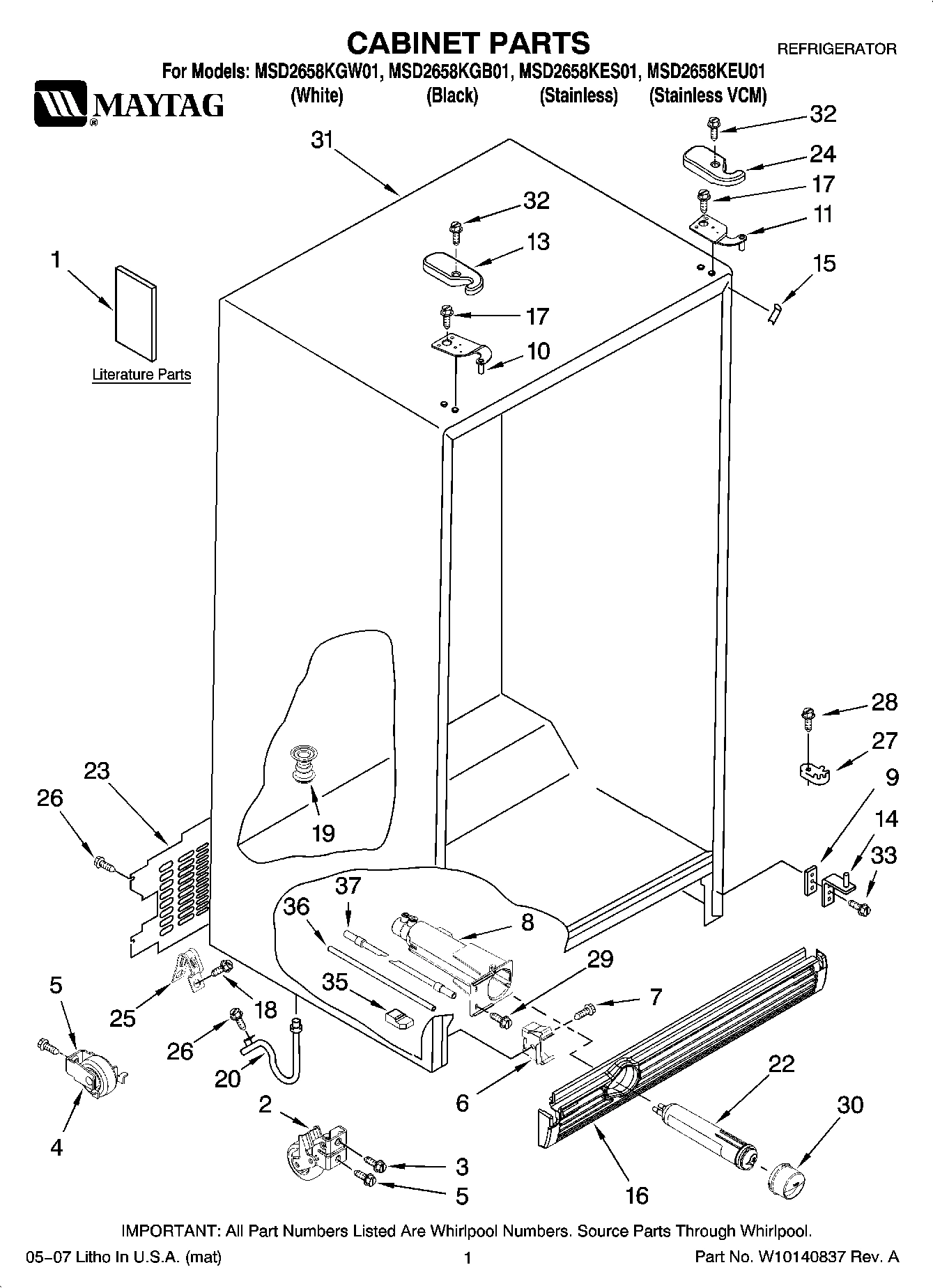 01 - CABINET PARTS