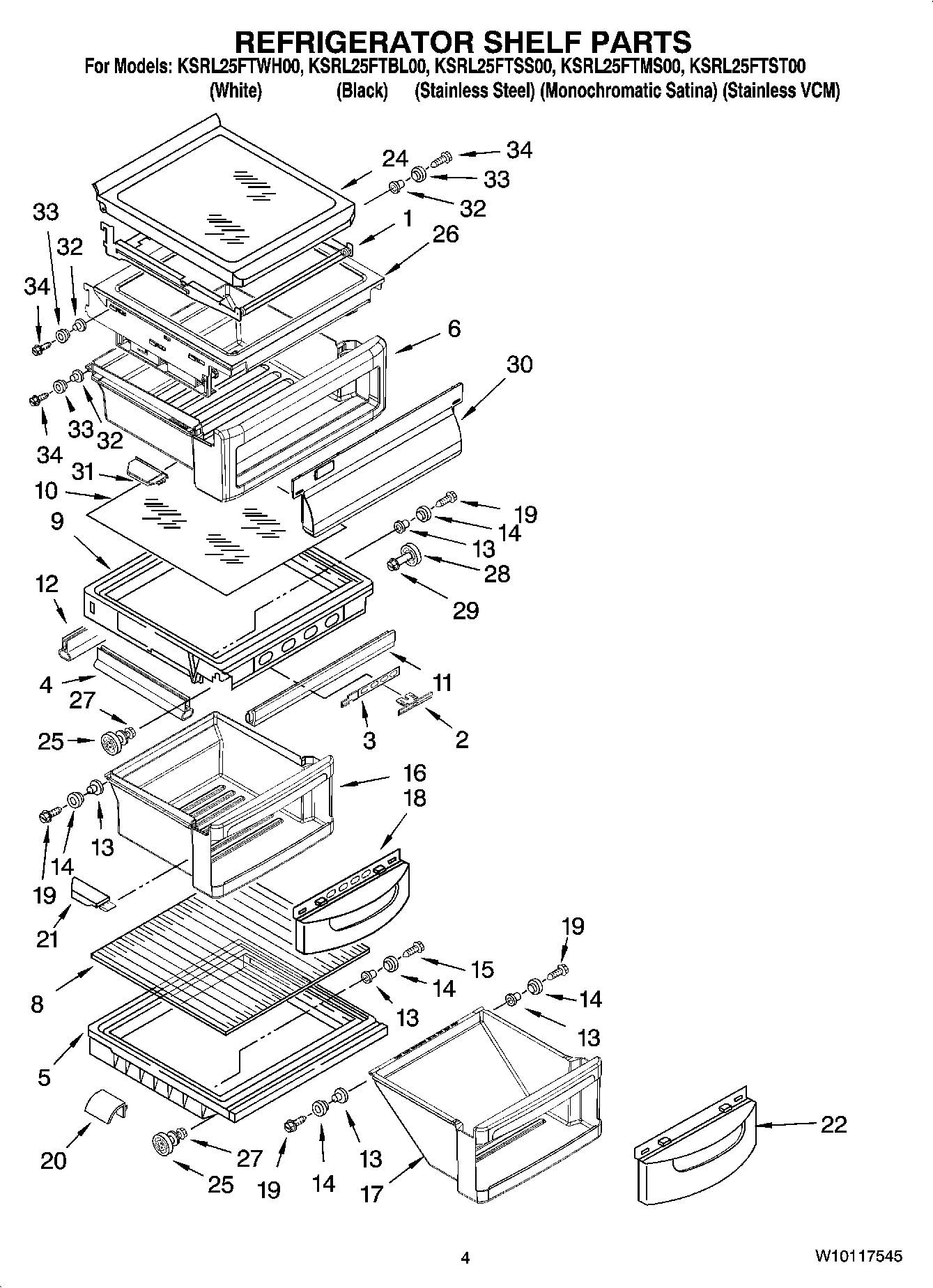 03 - REFRIGERATOR SHELF PARTS