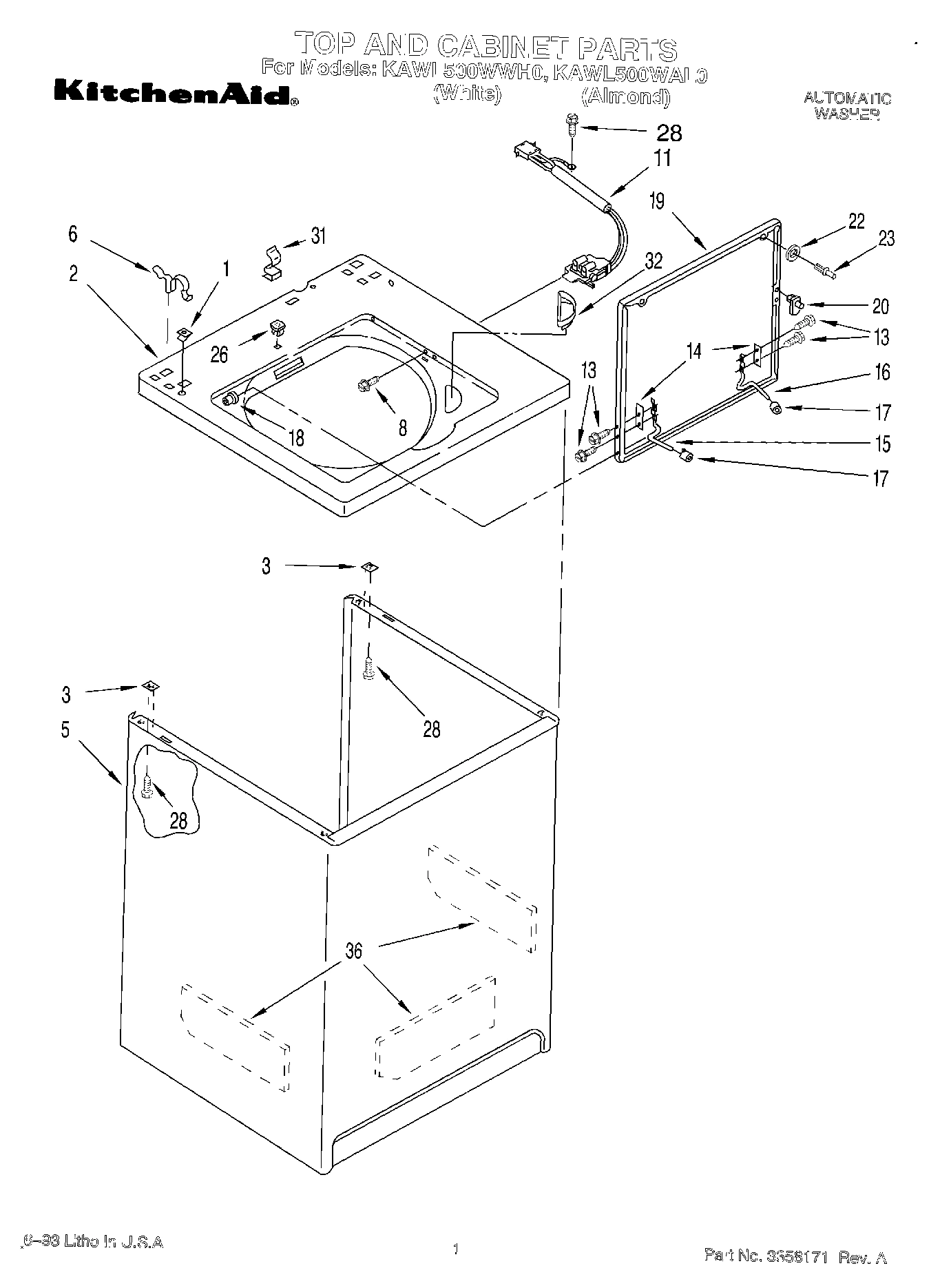 01 - TOP AND CABINET, LIT/OPTIONAL
