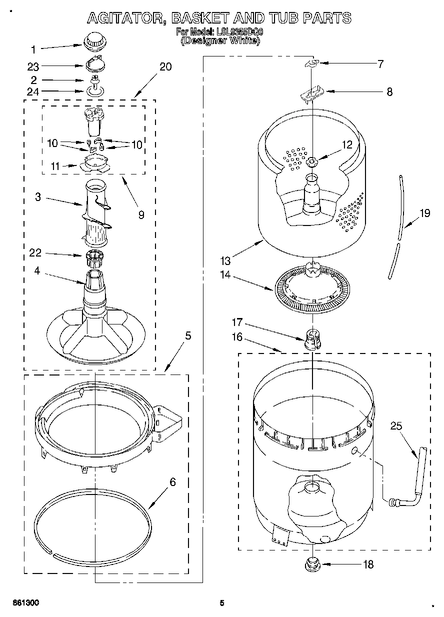 03 - AGITATOR, BASKET AND TUB