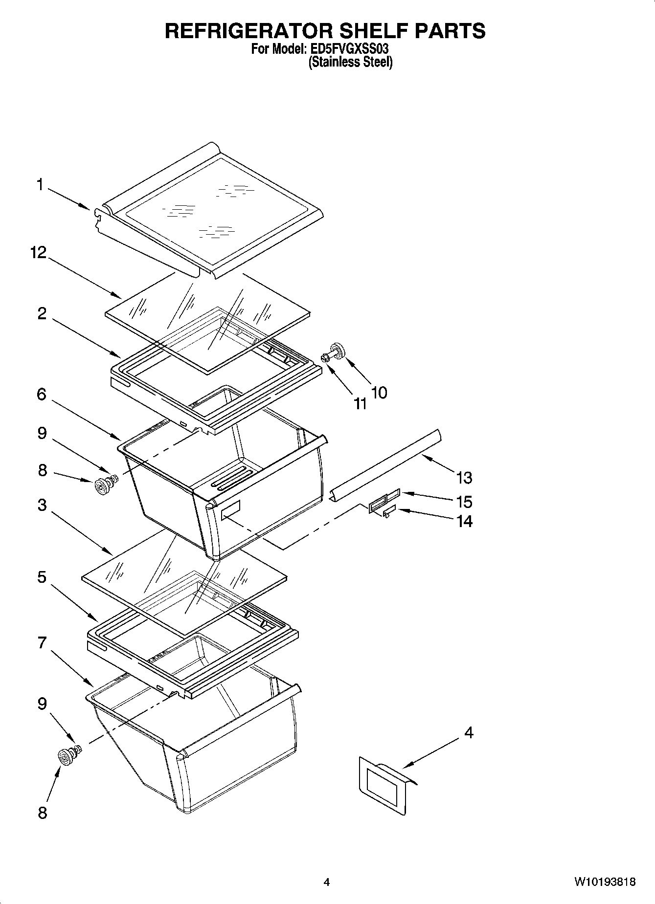 03 - REFRIGERATOR SHELF PARTS