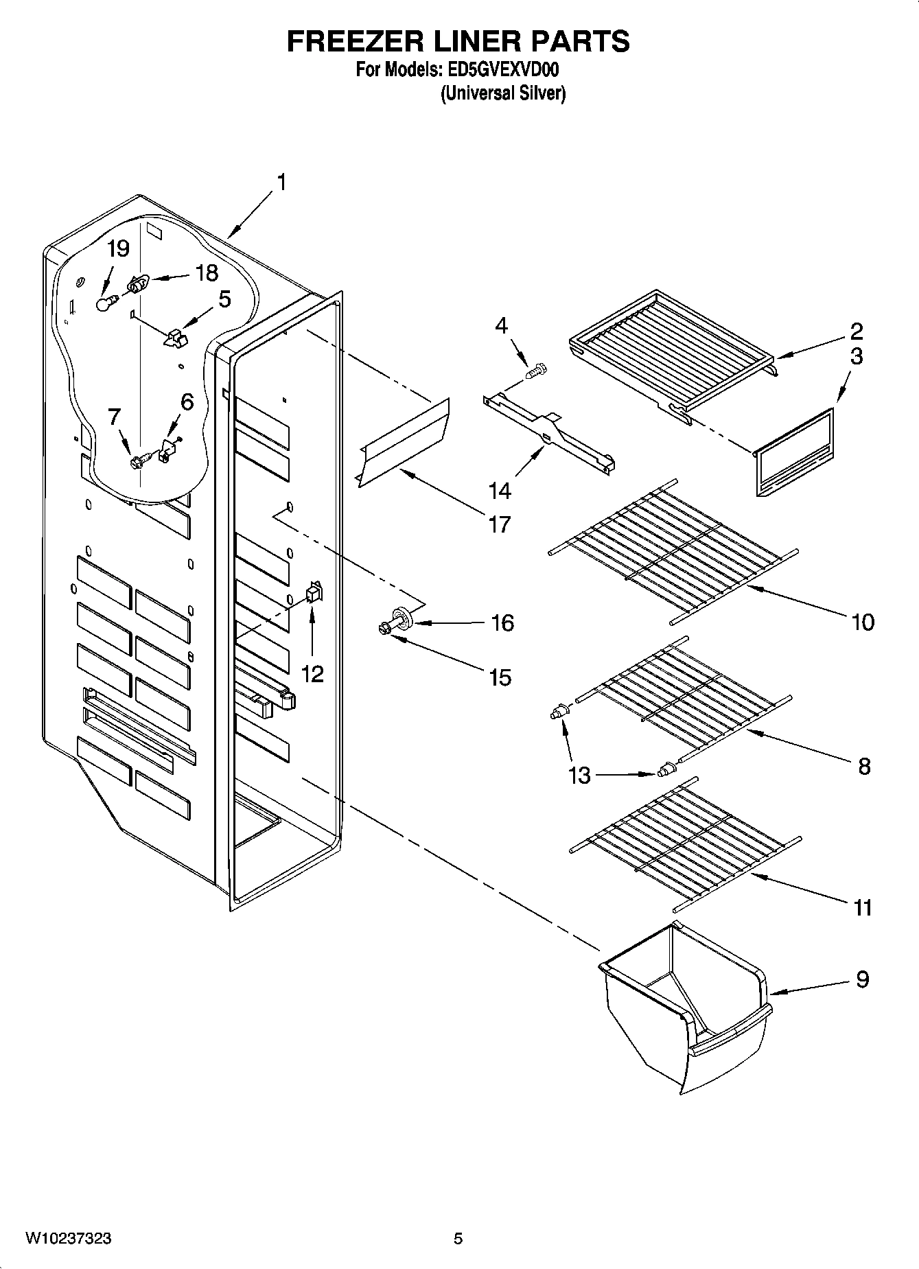 04 - FREEZER LINER PARTS