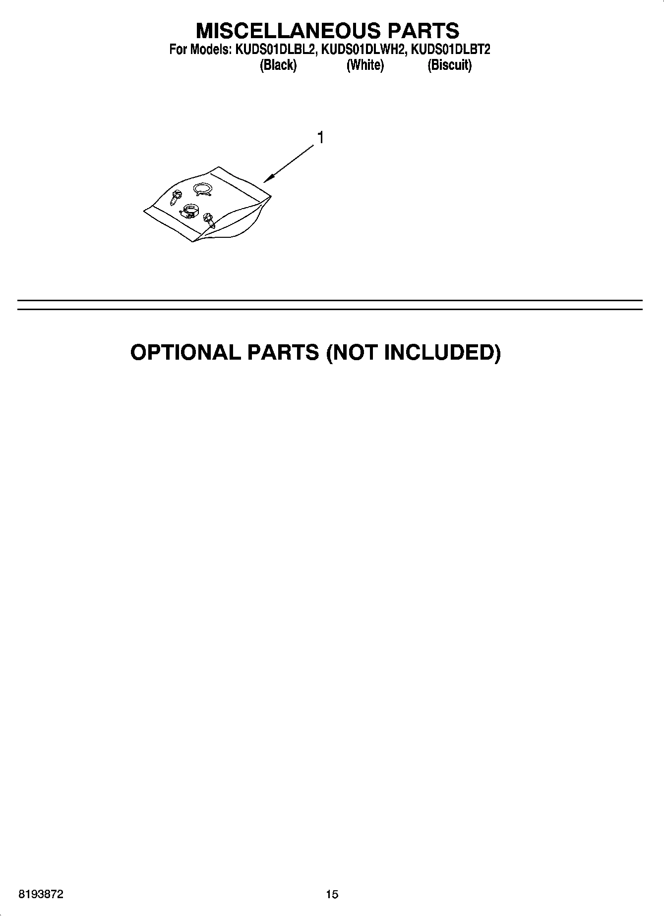 12 - MISCELLANEOUS PARTS OPTIONAL PARTS (NOT INCLUDED)