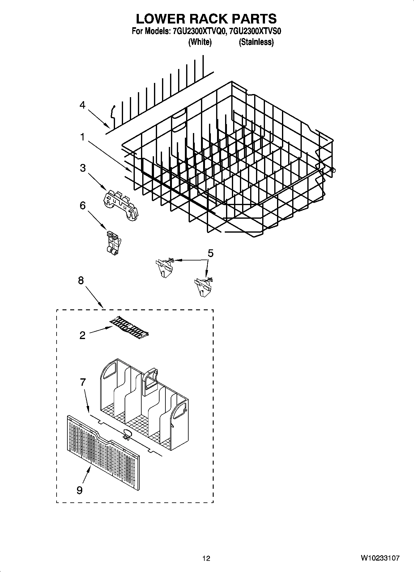 10 - LOWER RACK PARTS