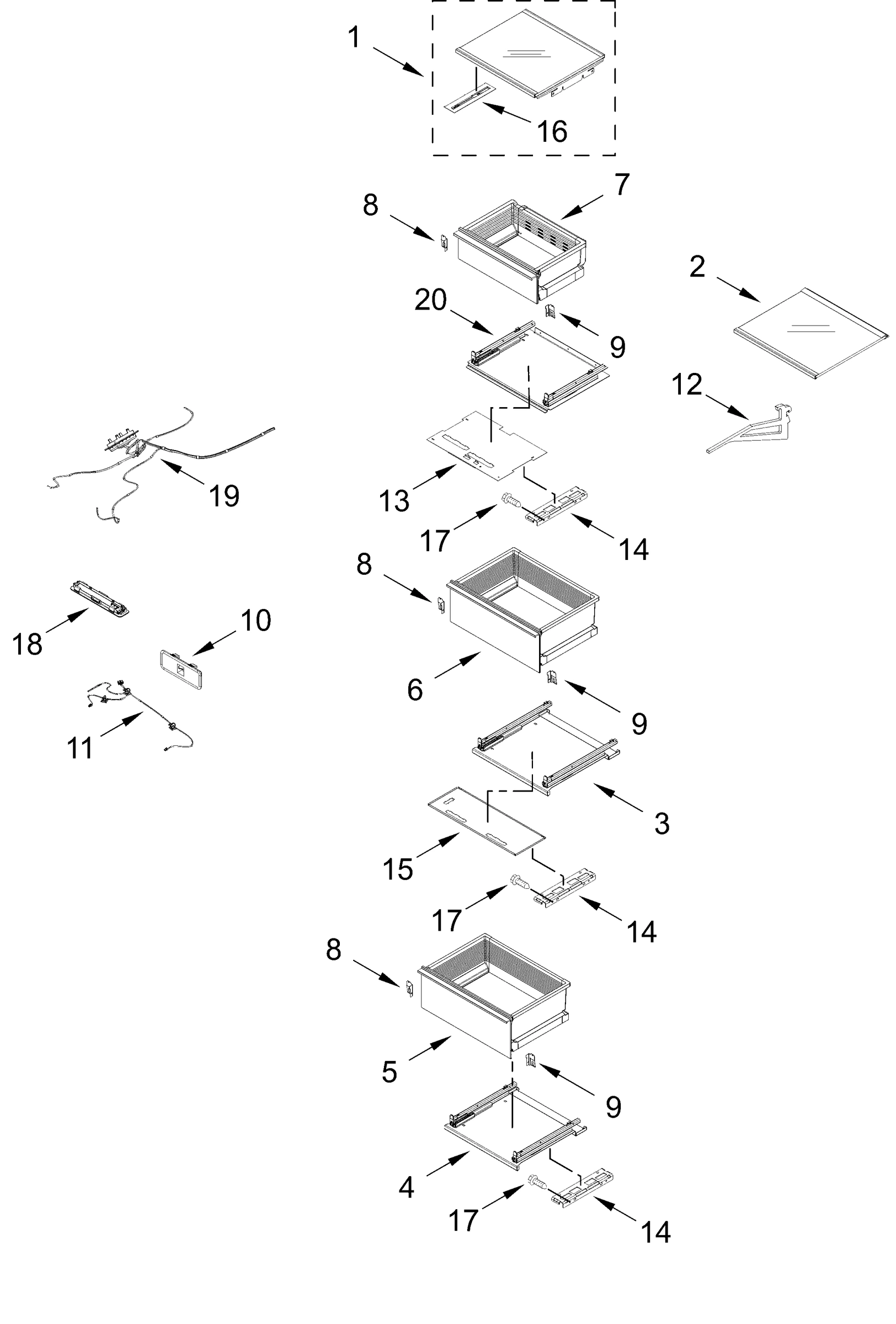 REFRIGERATOR SHELF PARTS