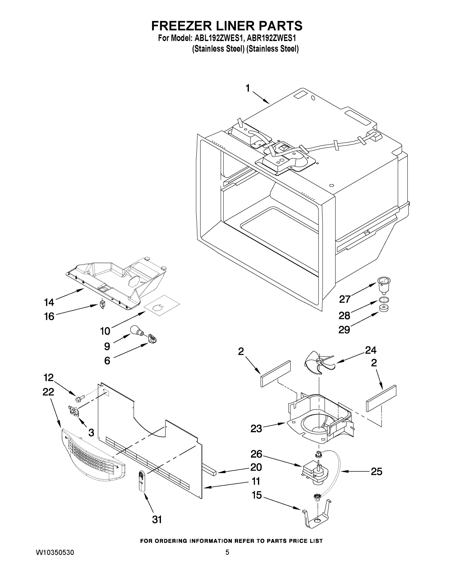 03 - FREEZER LINER PARTS