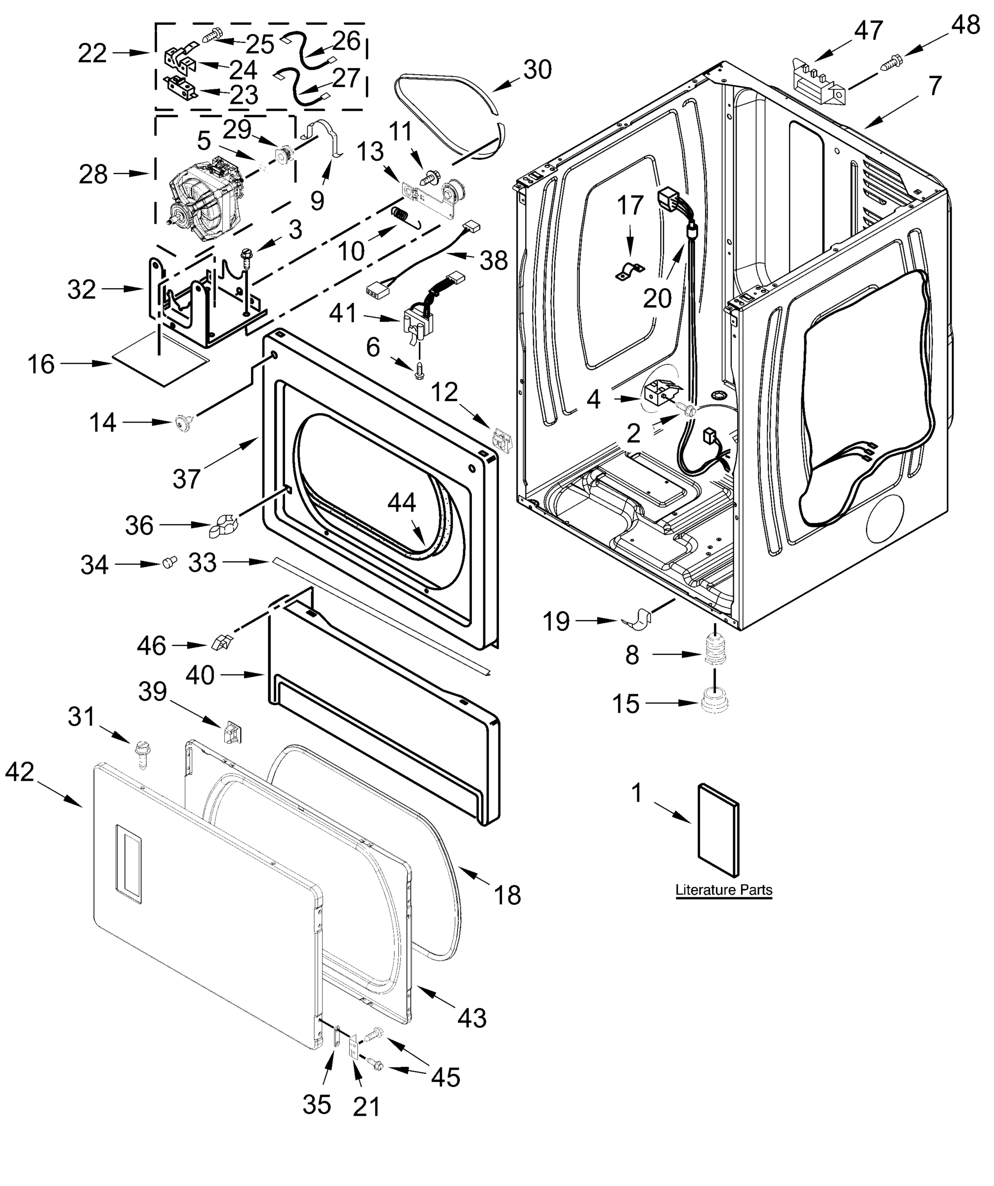 LOWER CABINET AND FRONT PANEL PARTS