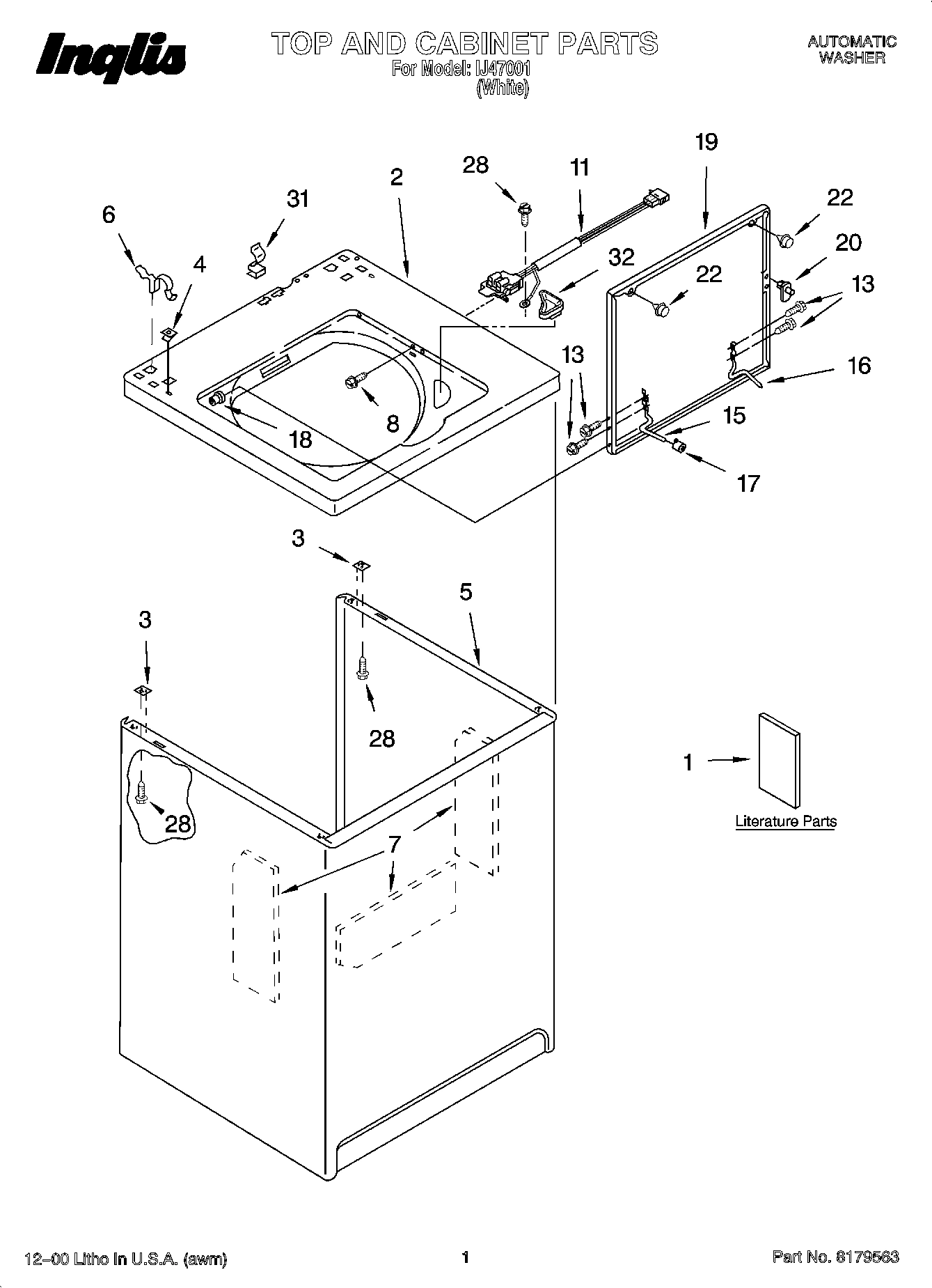 01 - TOP AND CABINET PARTS