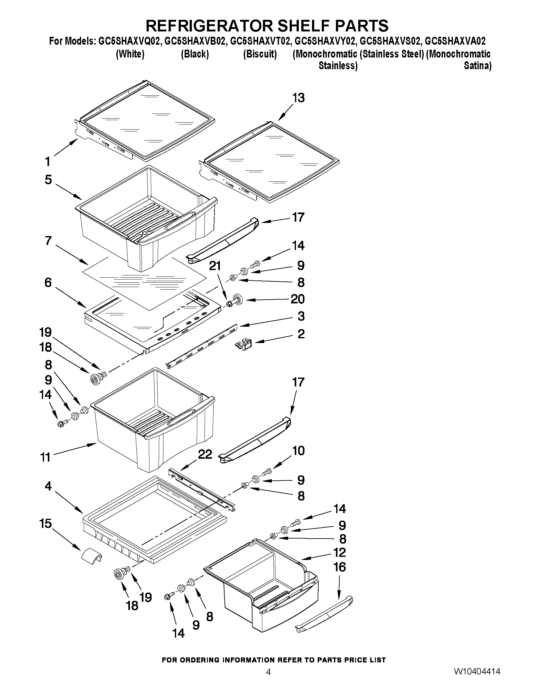 03 - REFRIGERATOR SHELF PARTS