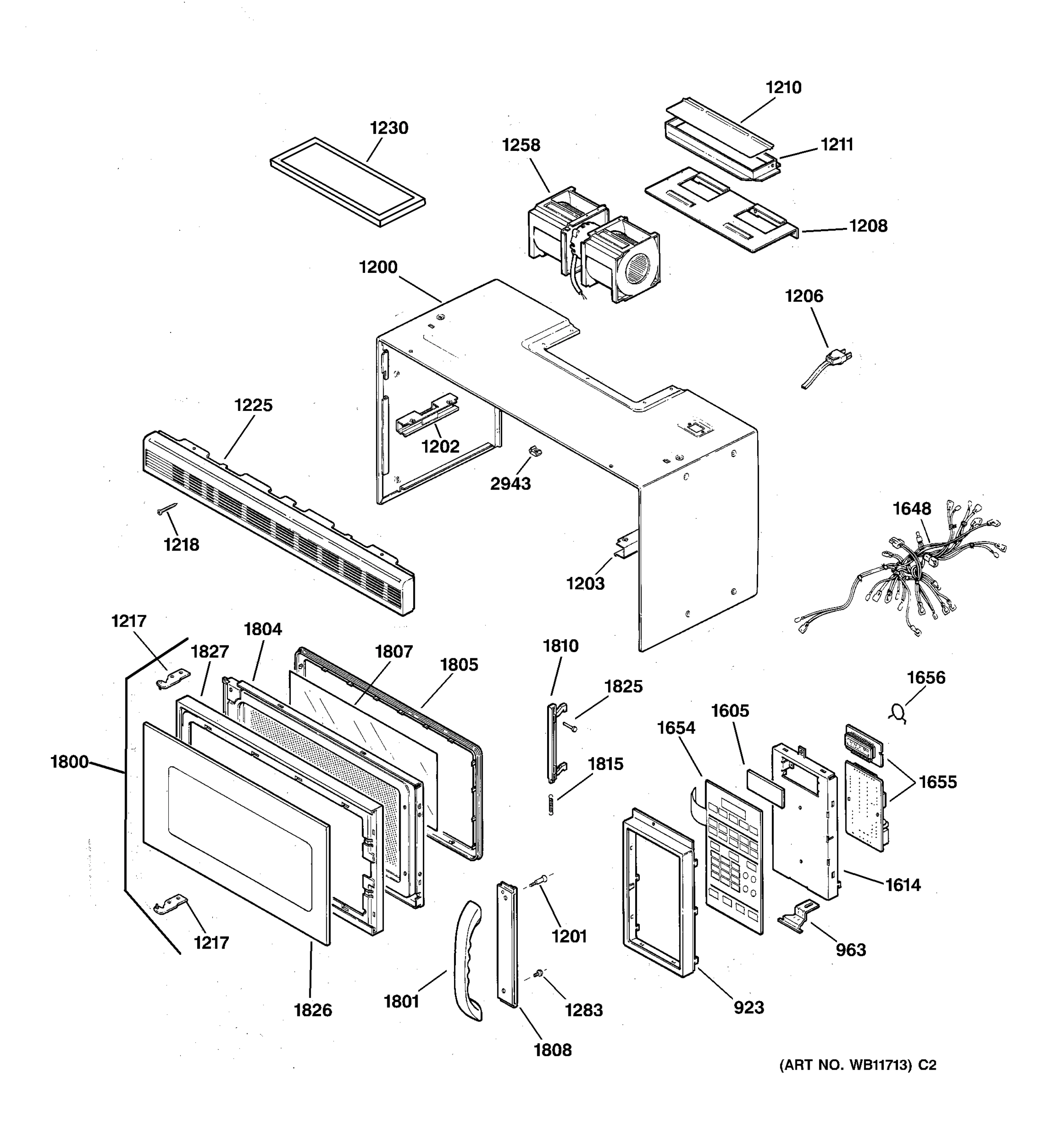DOOR, CONTROL, GRILL & CASE