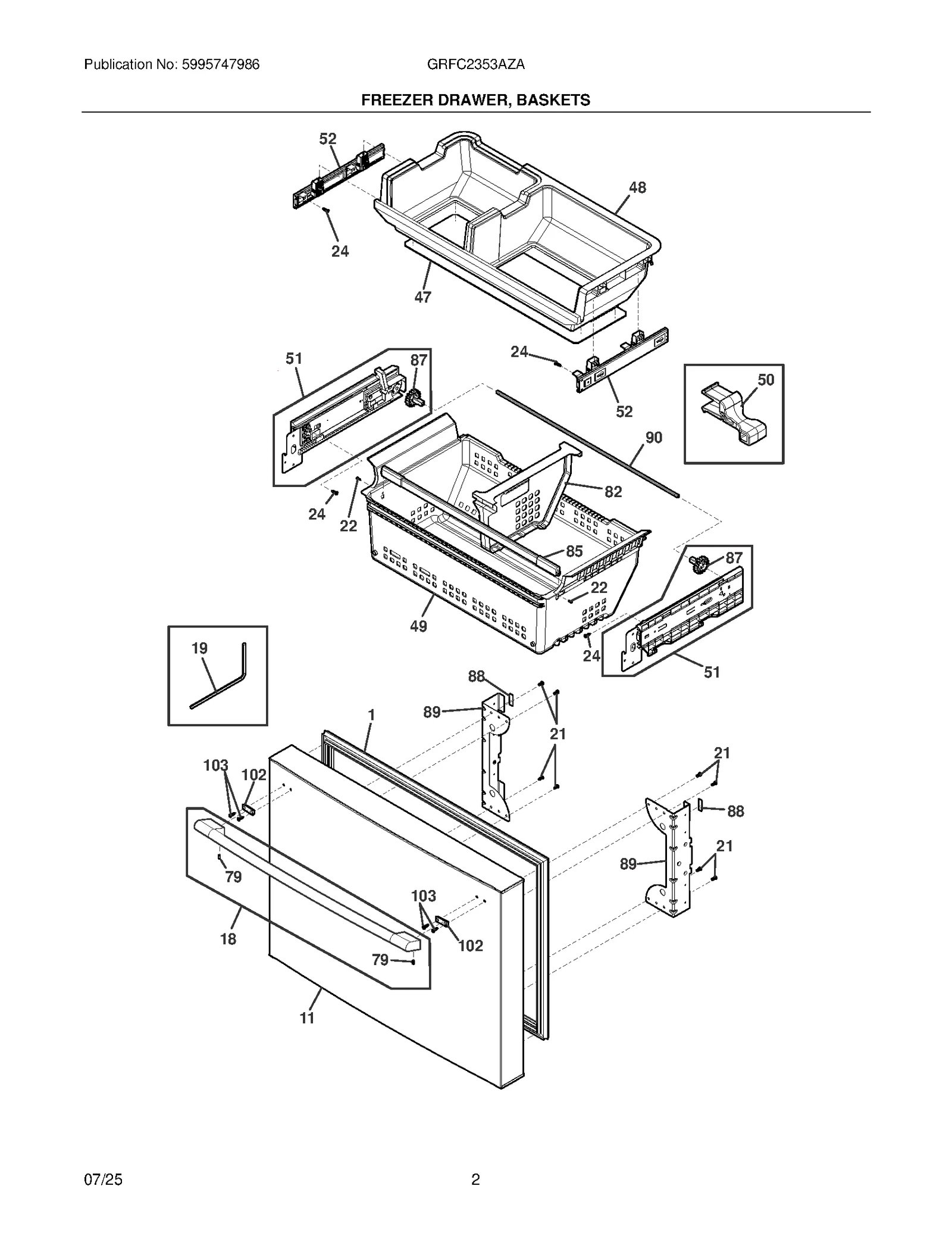 FREEZER DRAWER, BASKETS