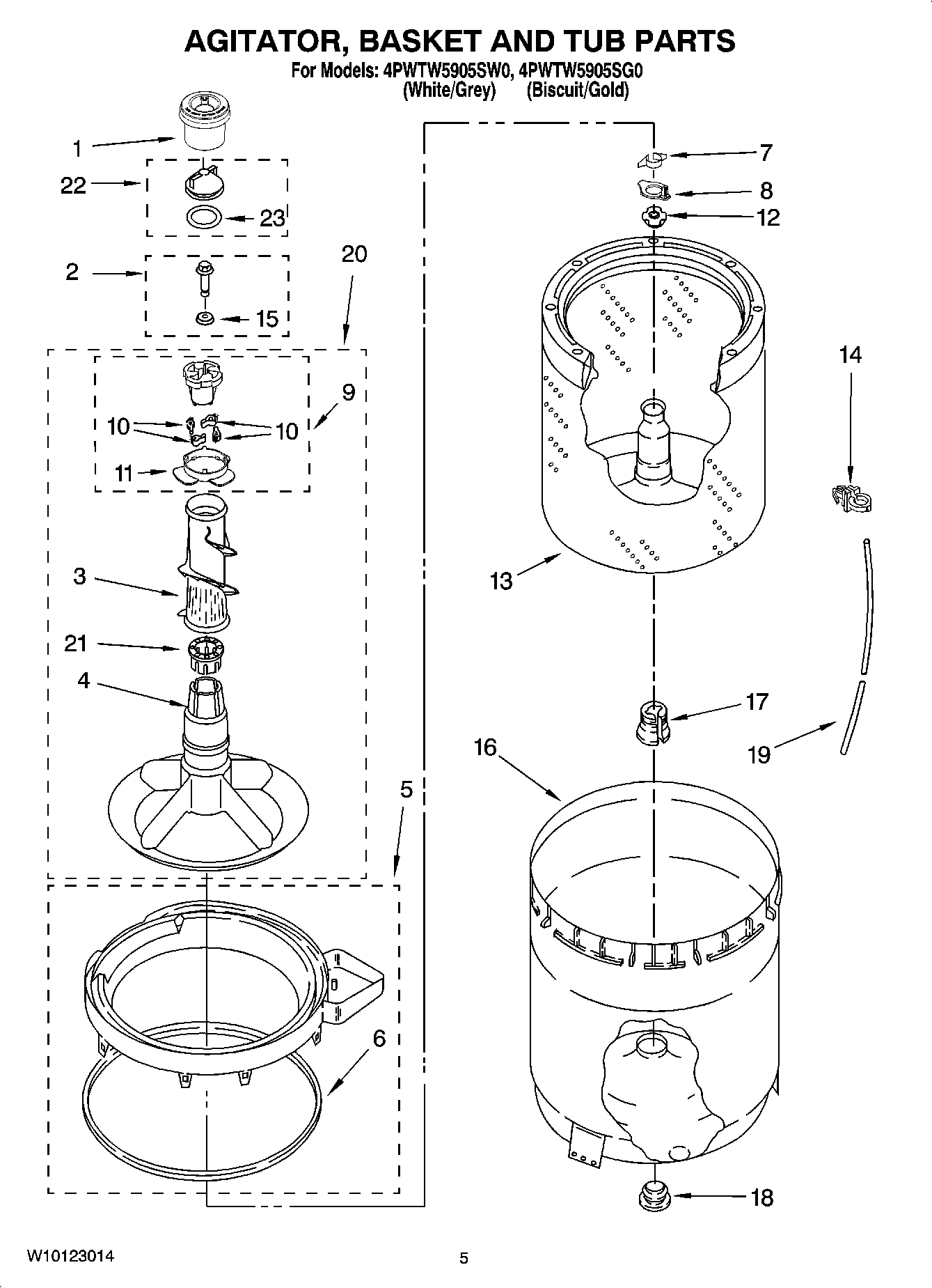 03 - AGITATOR, BASKET AND TUB PARTS