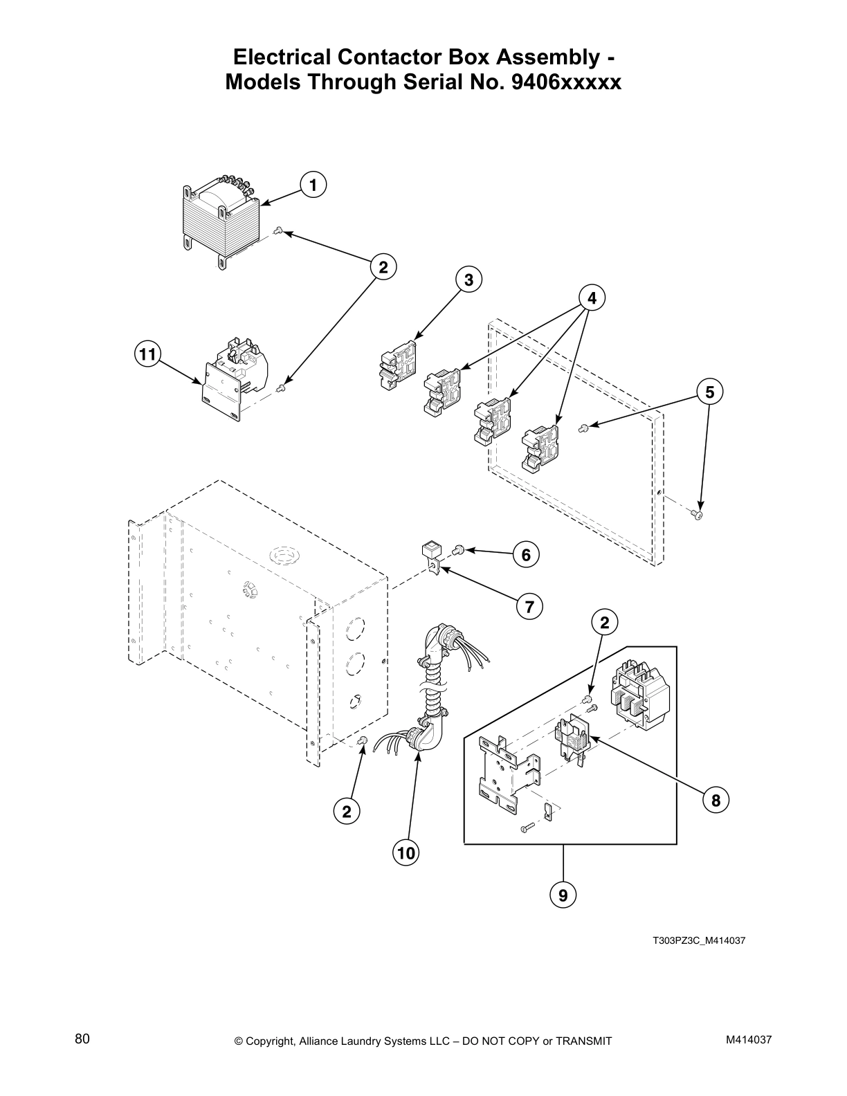 Electrical Contactor Box Assembly -
Models Through Serial No. 9406xxxxx
