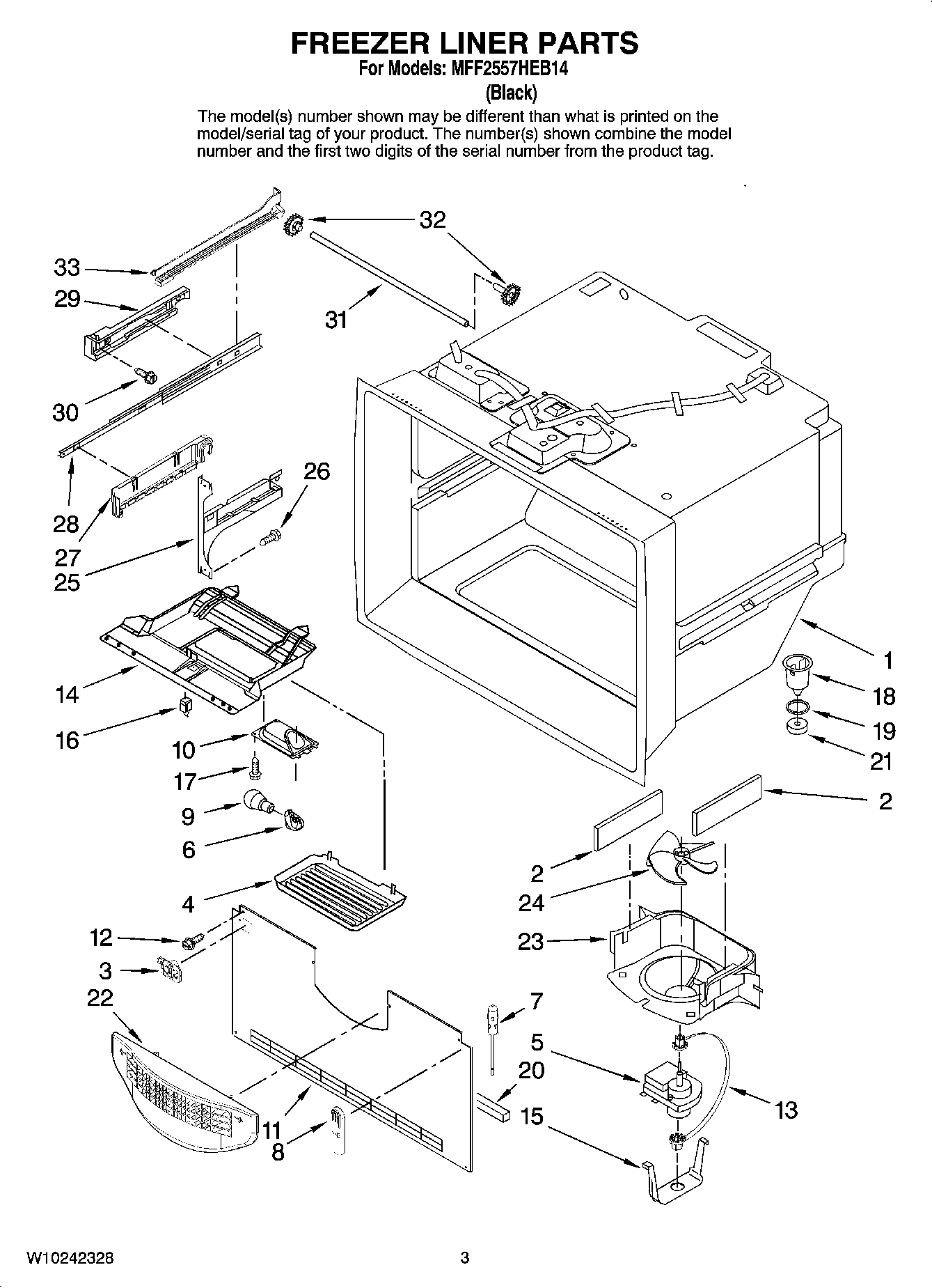 02 - FREEZER LINER PARTS