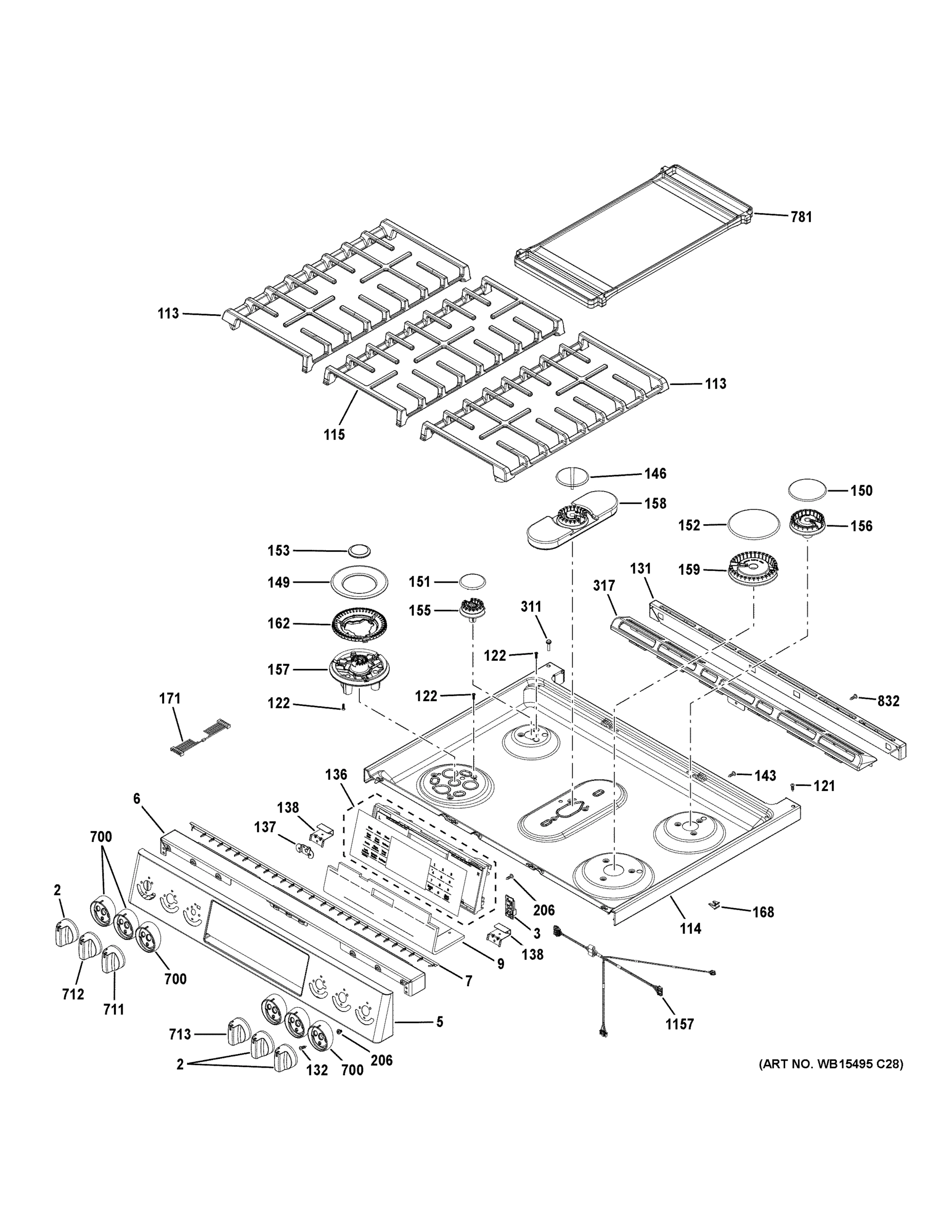 CONTROL PANEL & COOKTOP