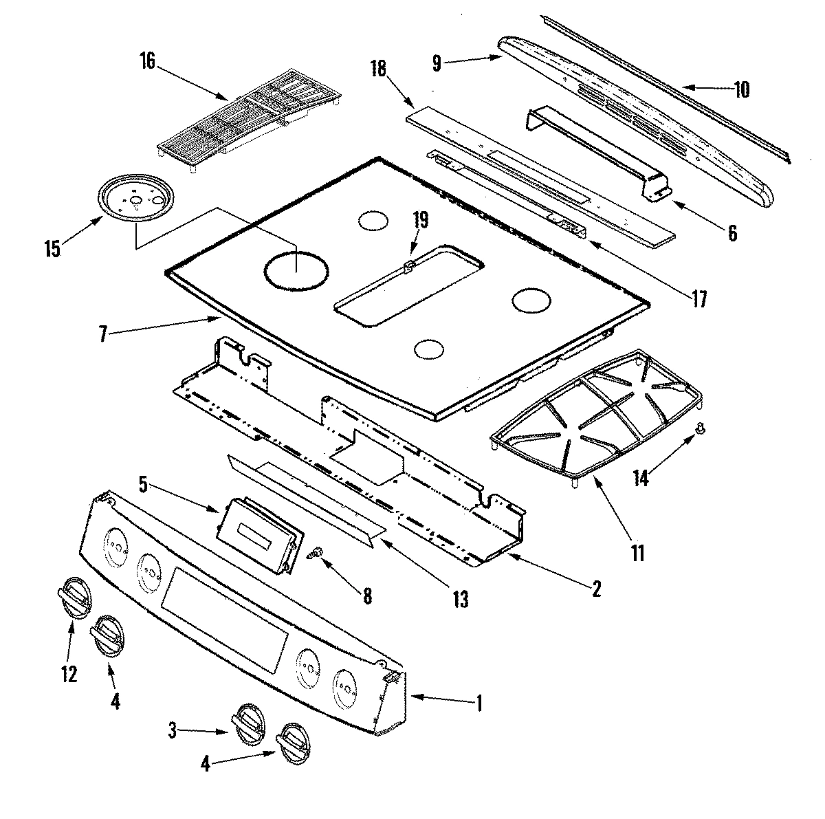 02 - CONTROL PANEL/TOP ASSEMBLY