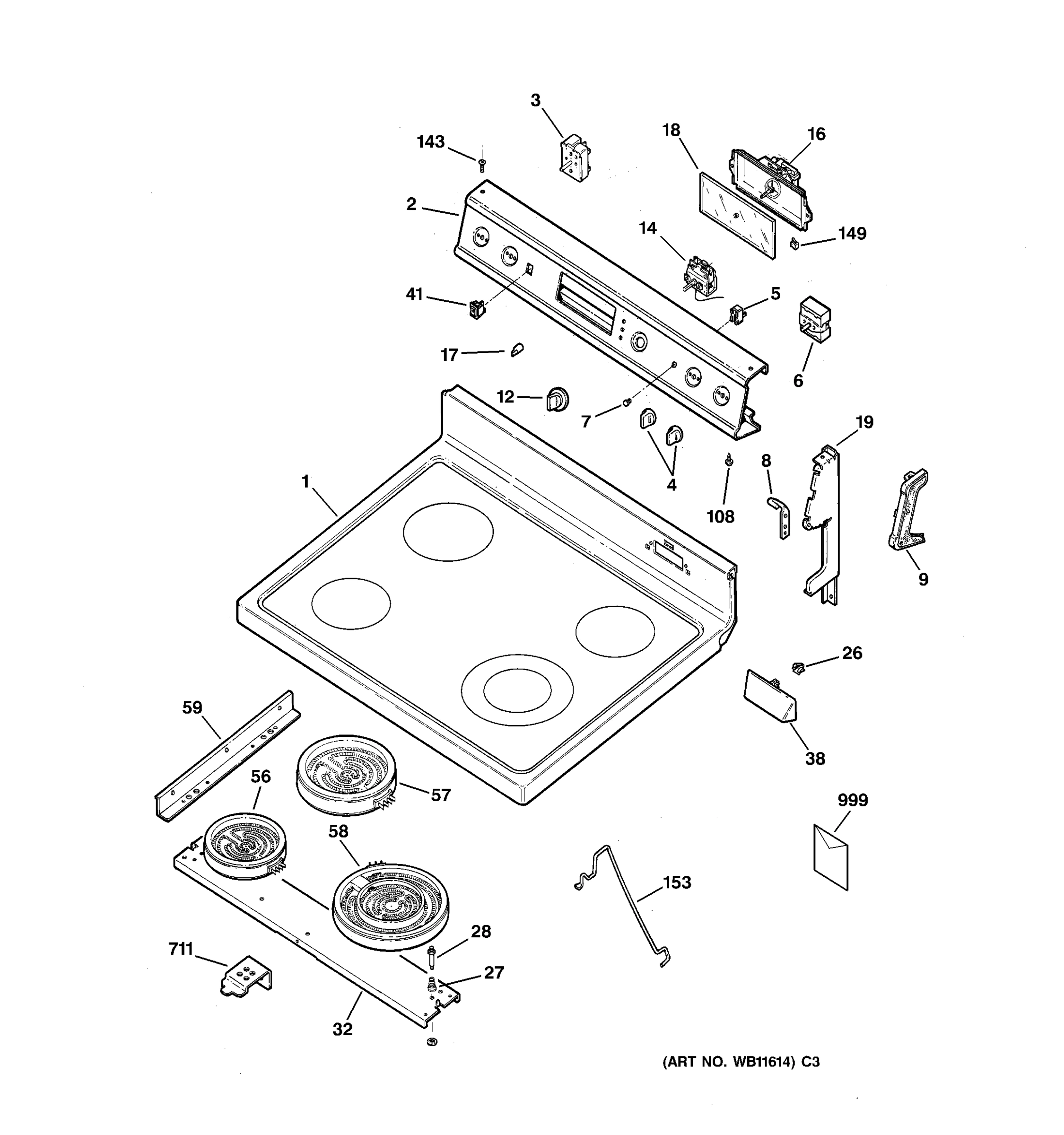 CONTROL PANEL & COOKTOP