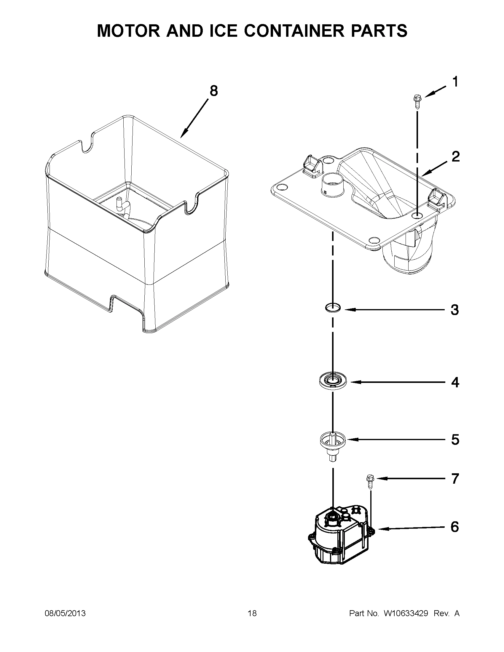 10 - MOTOR AND ICE CONTAINER PARTS