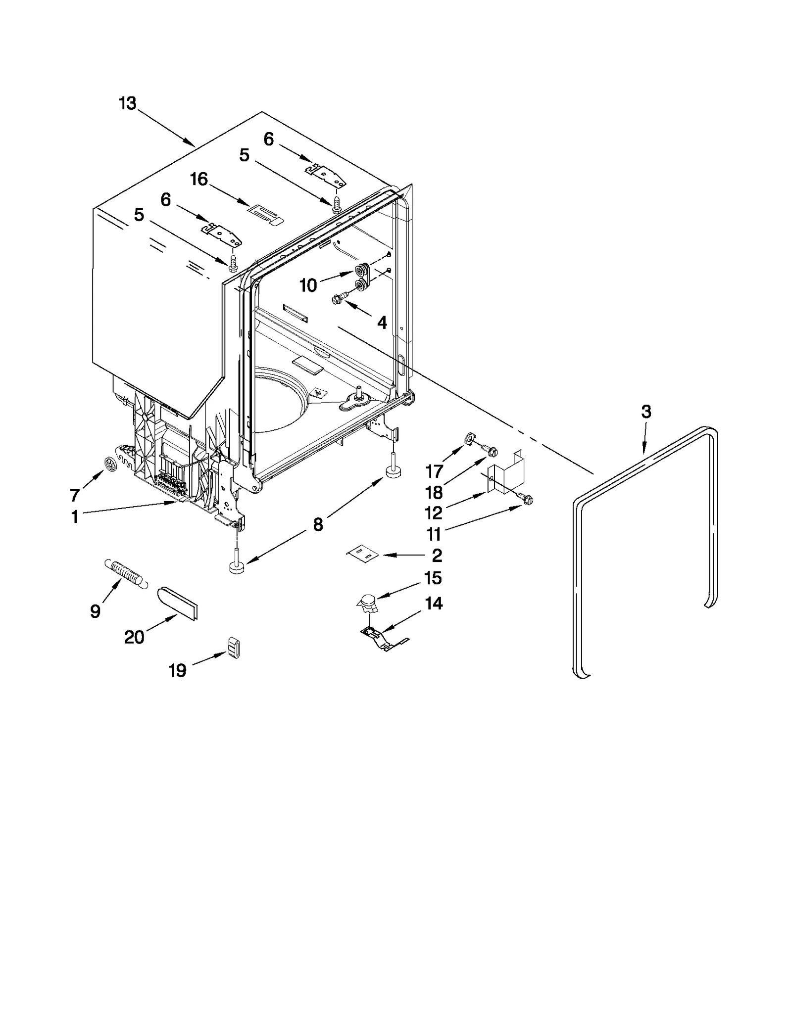 TUB AND FRAME PARTS