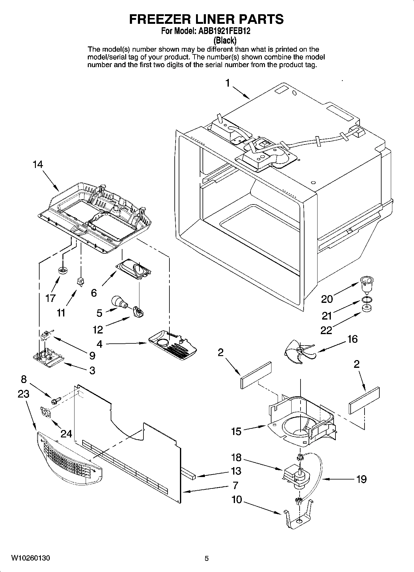 03 - FREEZER LINER PARTS