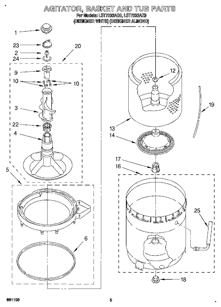 04 - AGITATOR, BASKET AND TUB