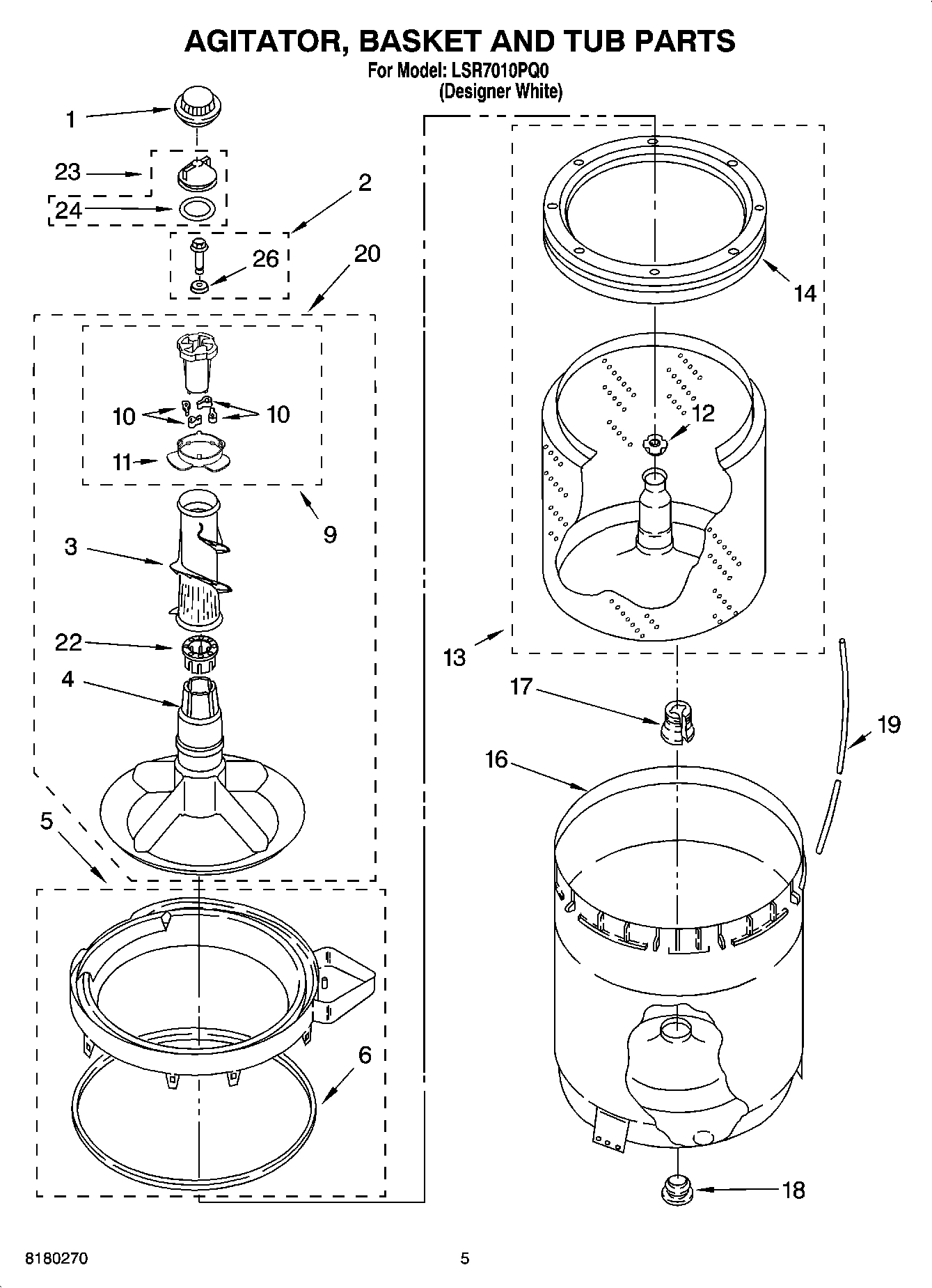 03 - AGITATOR, BASKET AND TUB PARTS