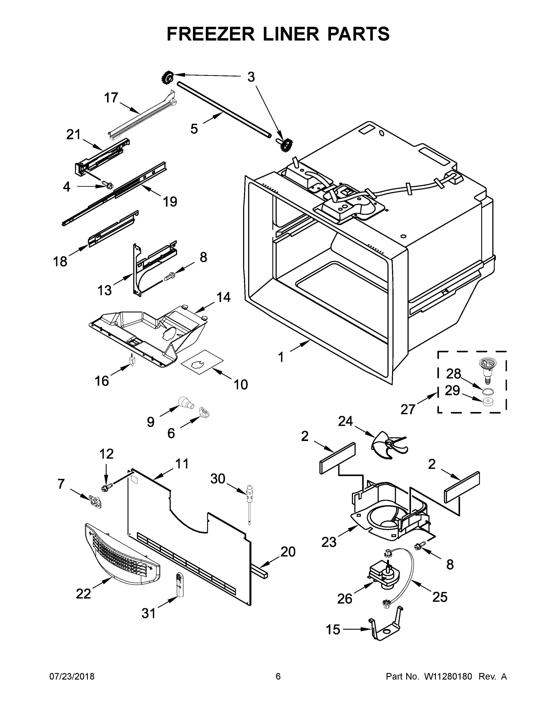 04 - FREEZER LINER PARTS