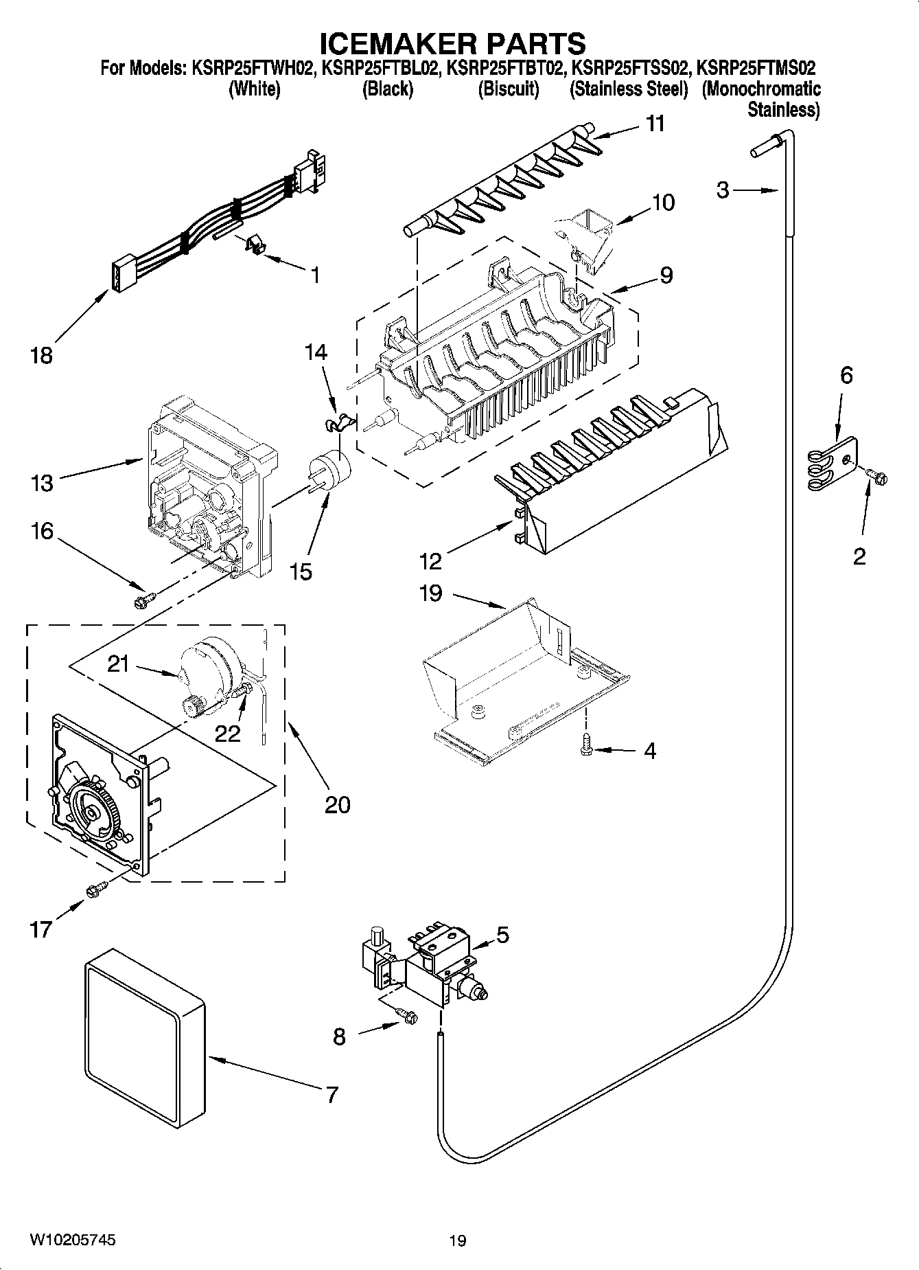 12 - ICEMAKER PARTS, OPTIONAL PARTS (NOT INCLUDED)