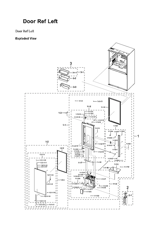 Left Refrigerator Door Parts