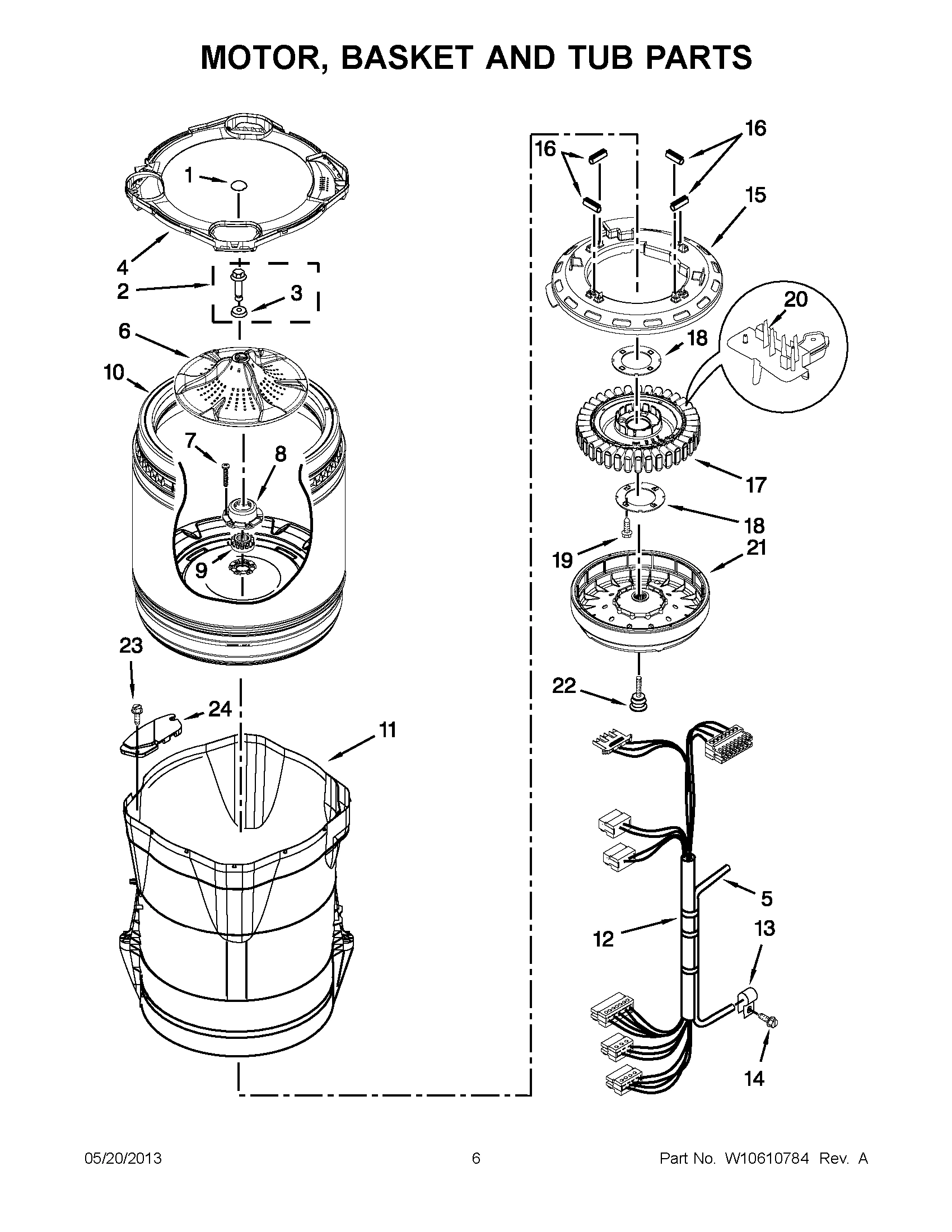 03 - MOTOR, BASKET AND TUB PARTS