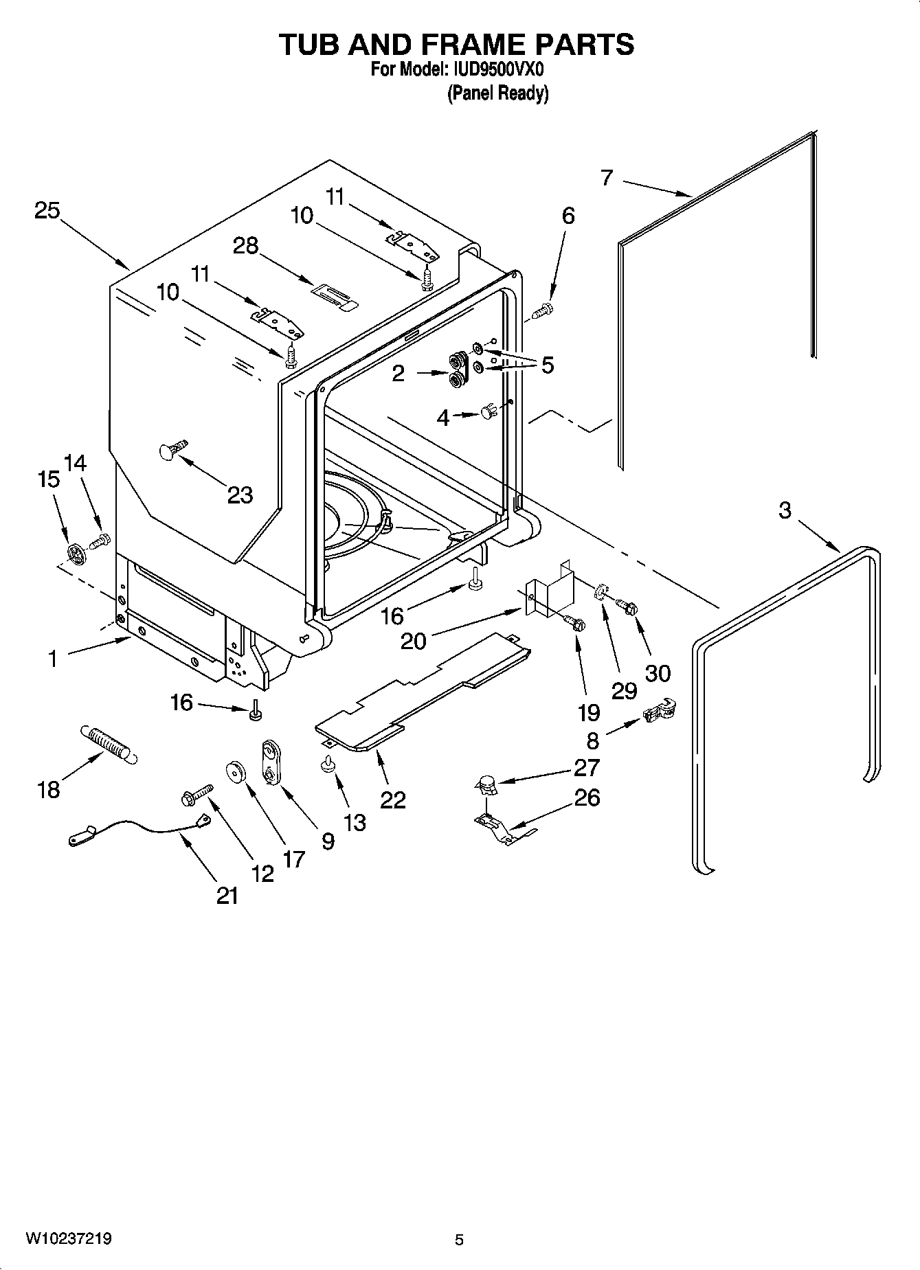 05 - TUB AND FRAME PARTS