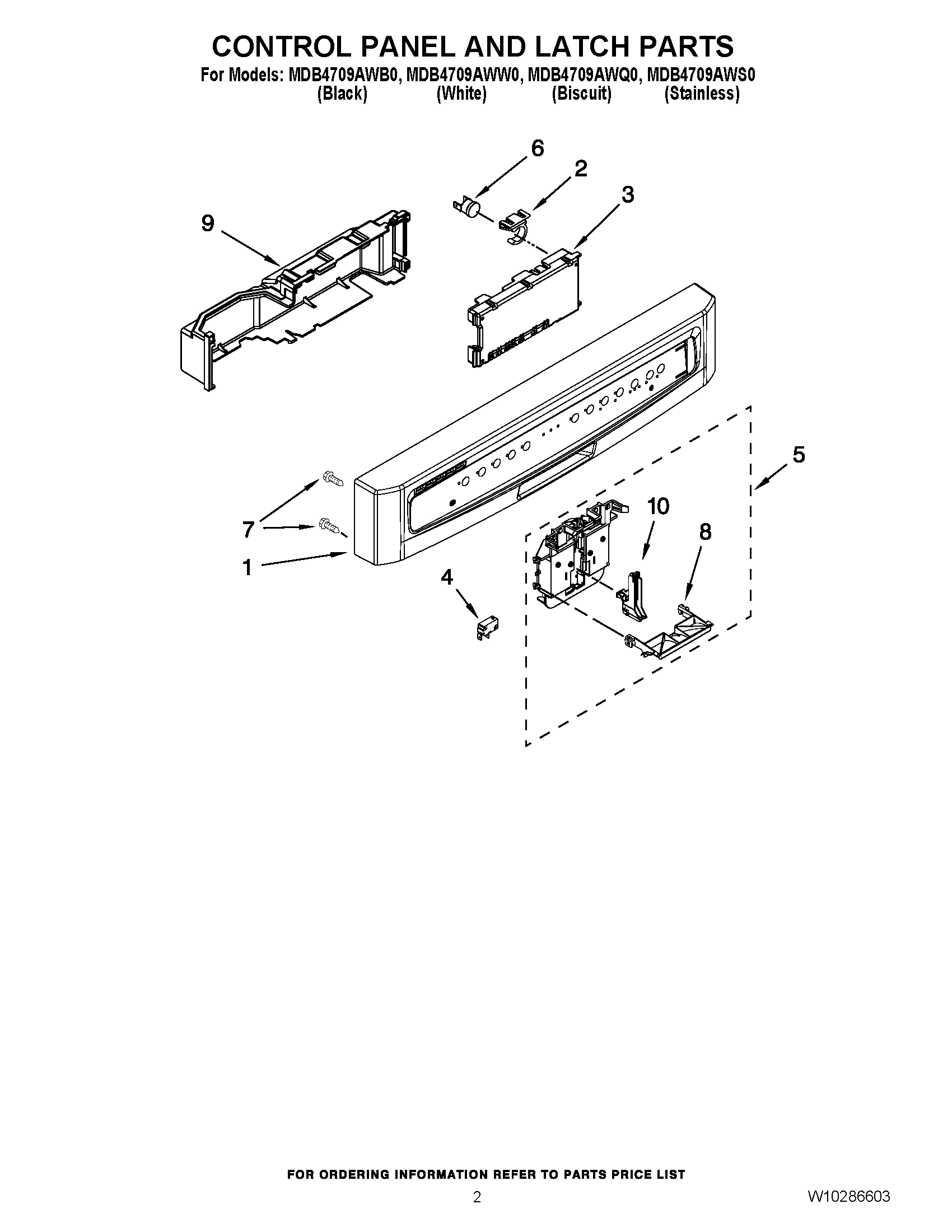 02 - CONTROL PANEL AND LATCH PARTS