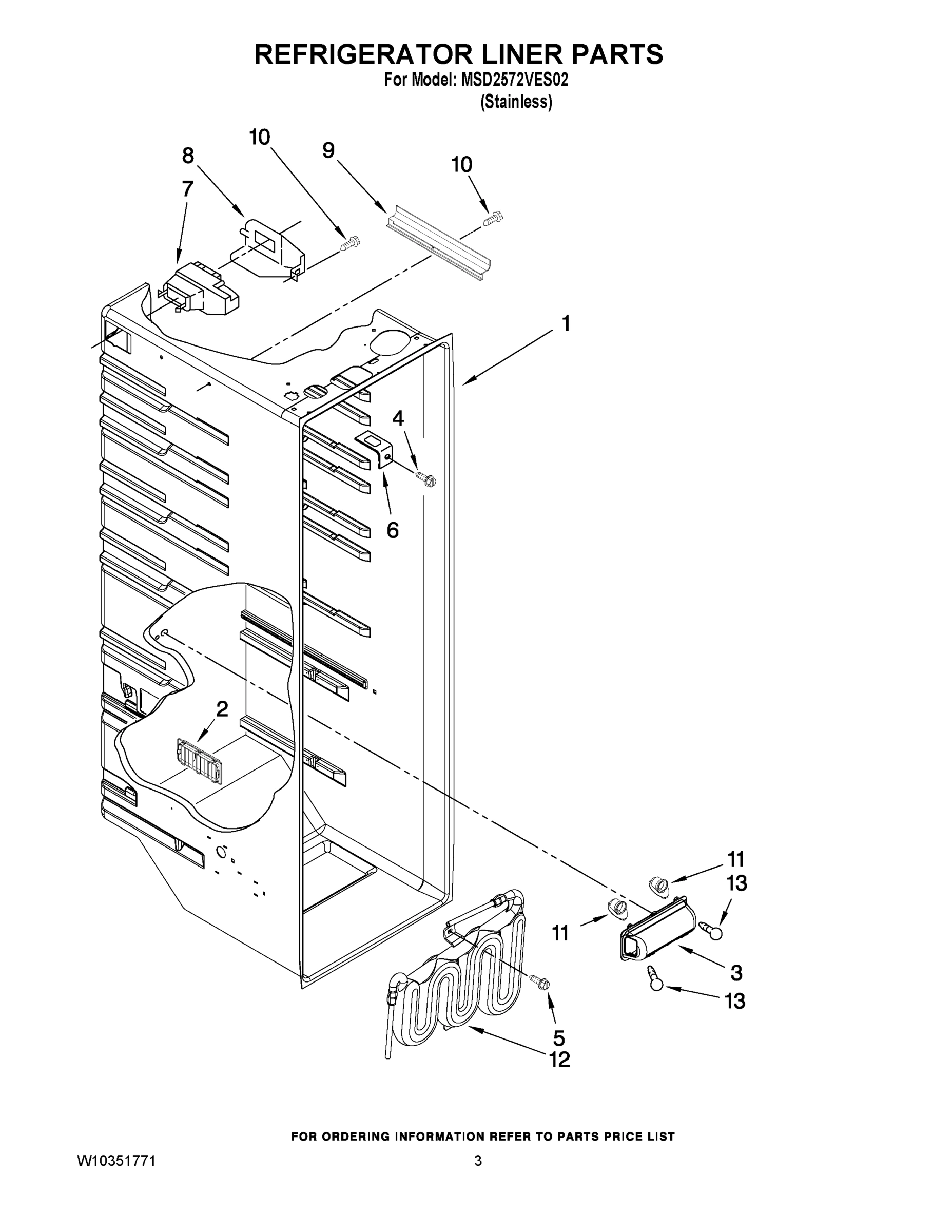 02 - REFRIGERATOR LINER PARTS