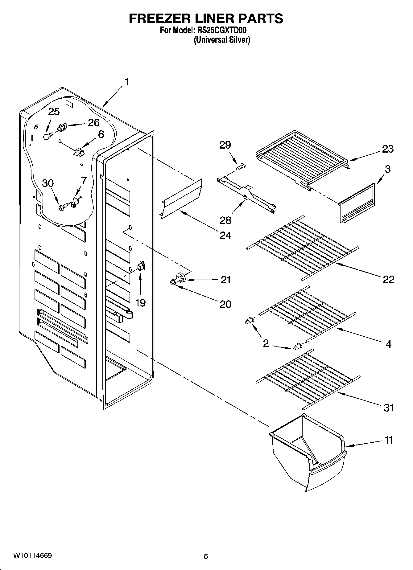 04 - FREEZER LINER PARTS