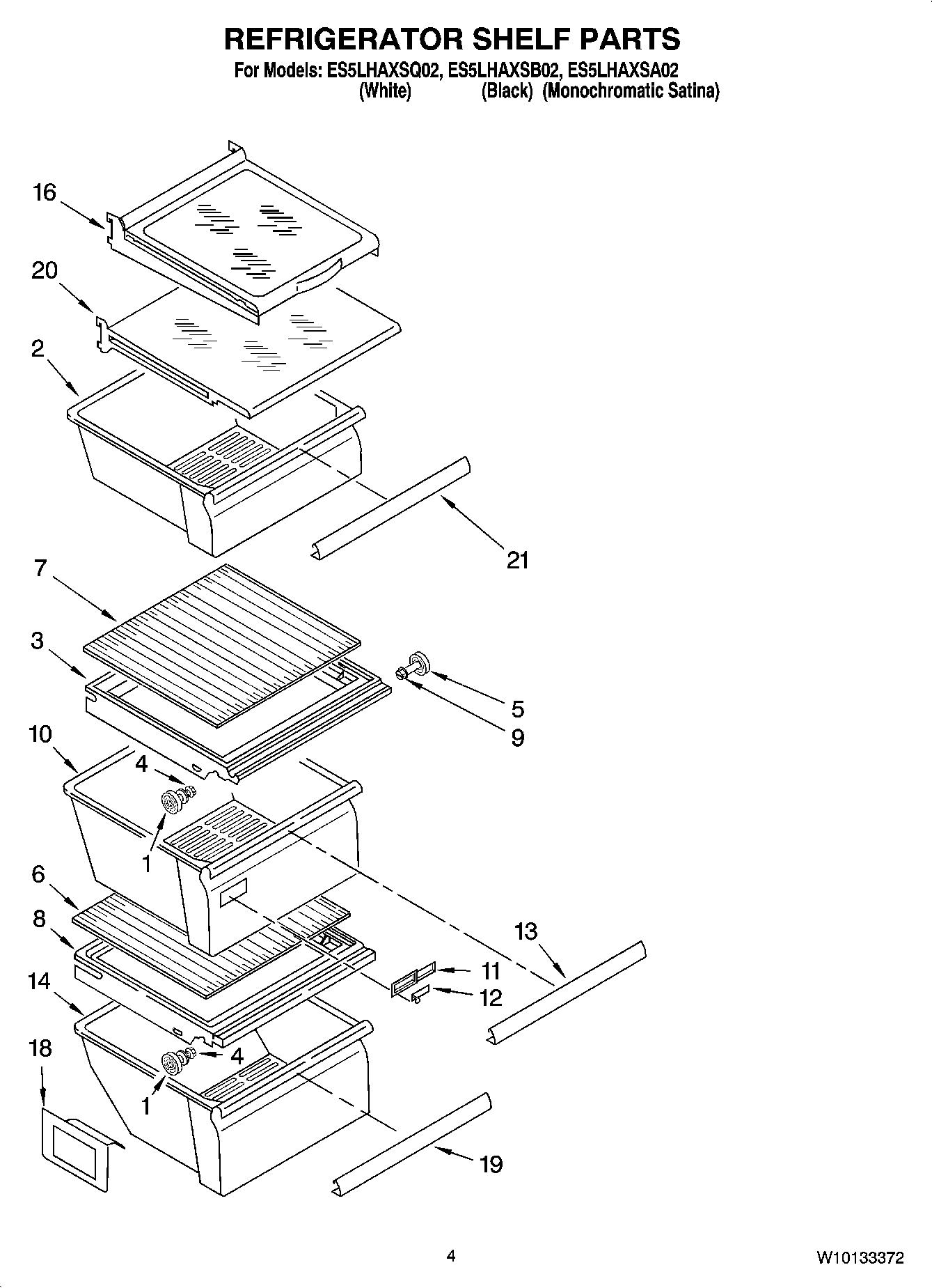 03 - REFRIGERATOR SHELF PARTS