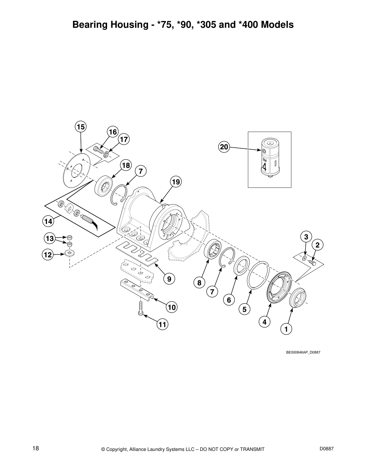 Bearing Housing - *75, *90, *305 and *400 Models