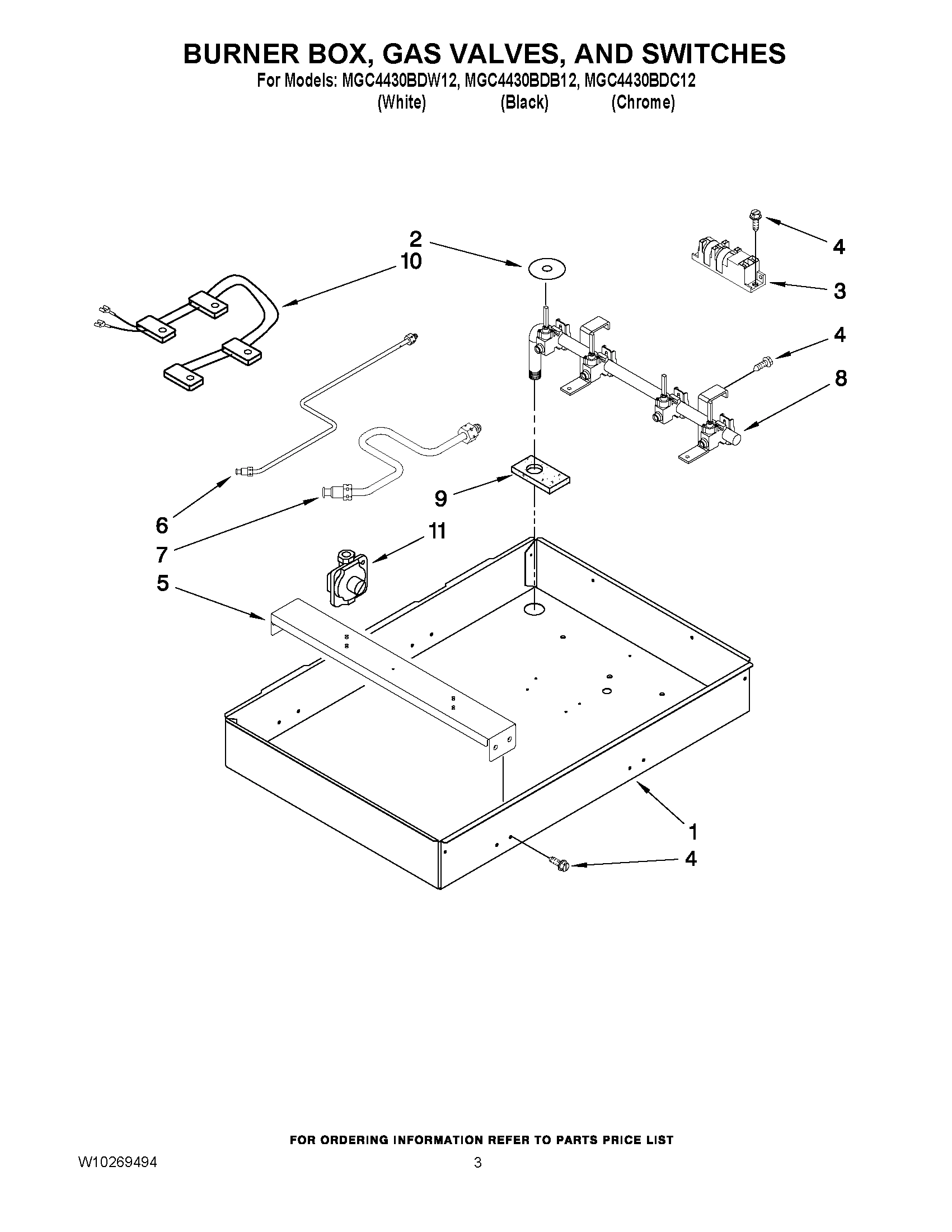 02 - BURNER BOX, GAS VALVES, AND SWITCHES