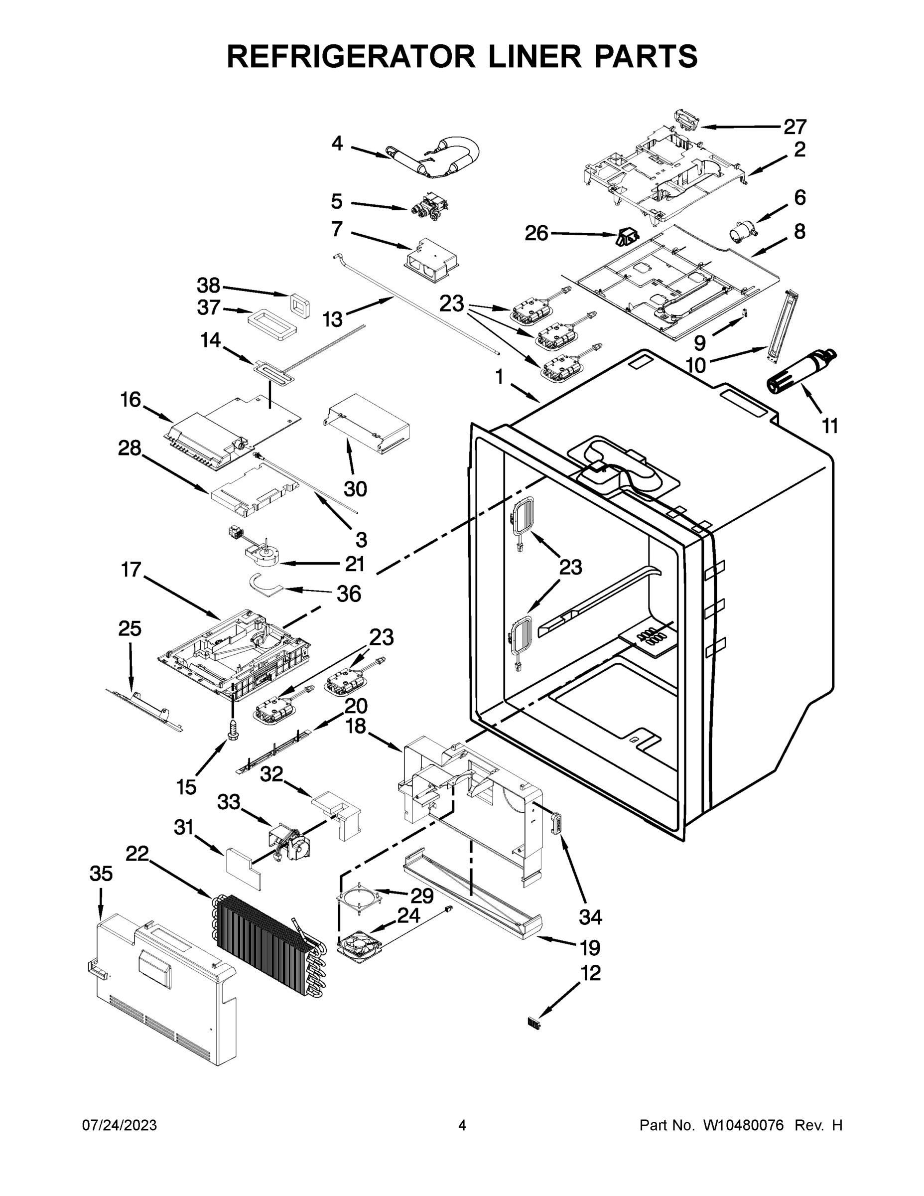 03 - REFRIGERATOR LINER PARTS