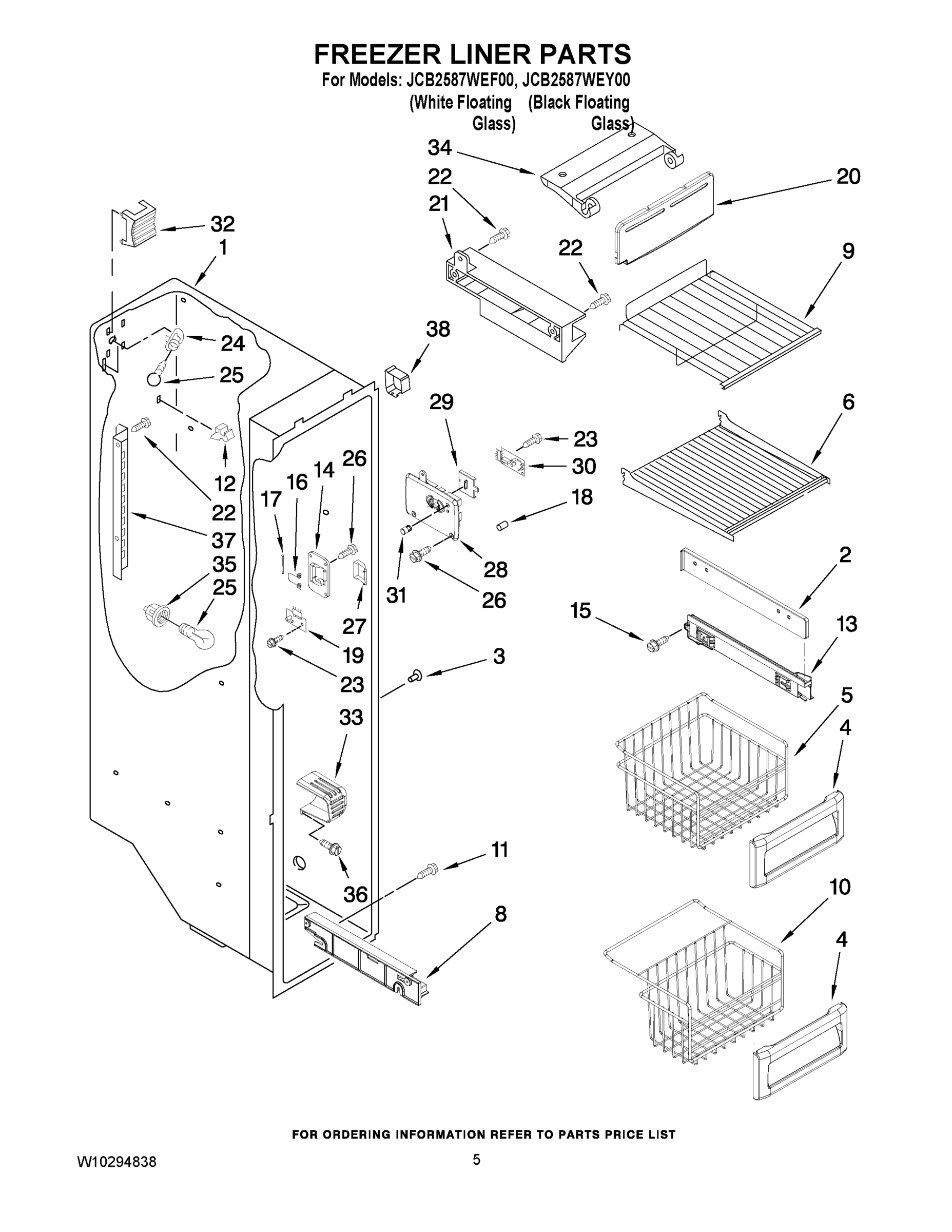 04 - FREEZER LINER PARTS