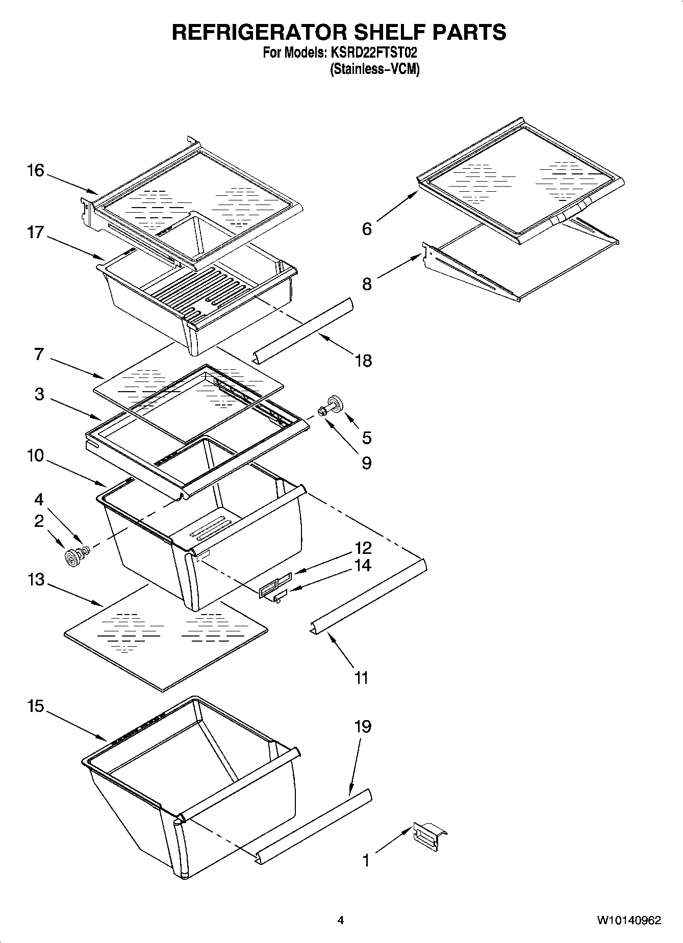 03 - REFRIGERATOR SHELF PARTS
